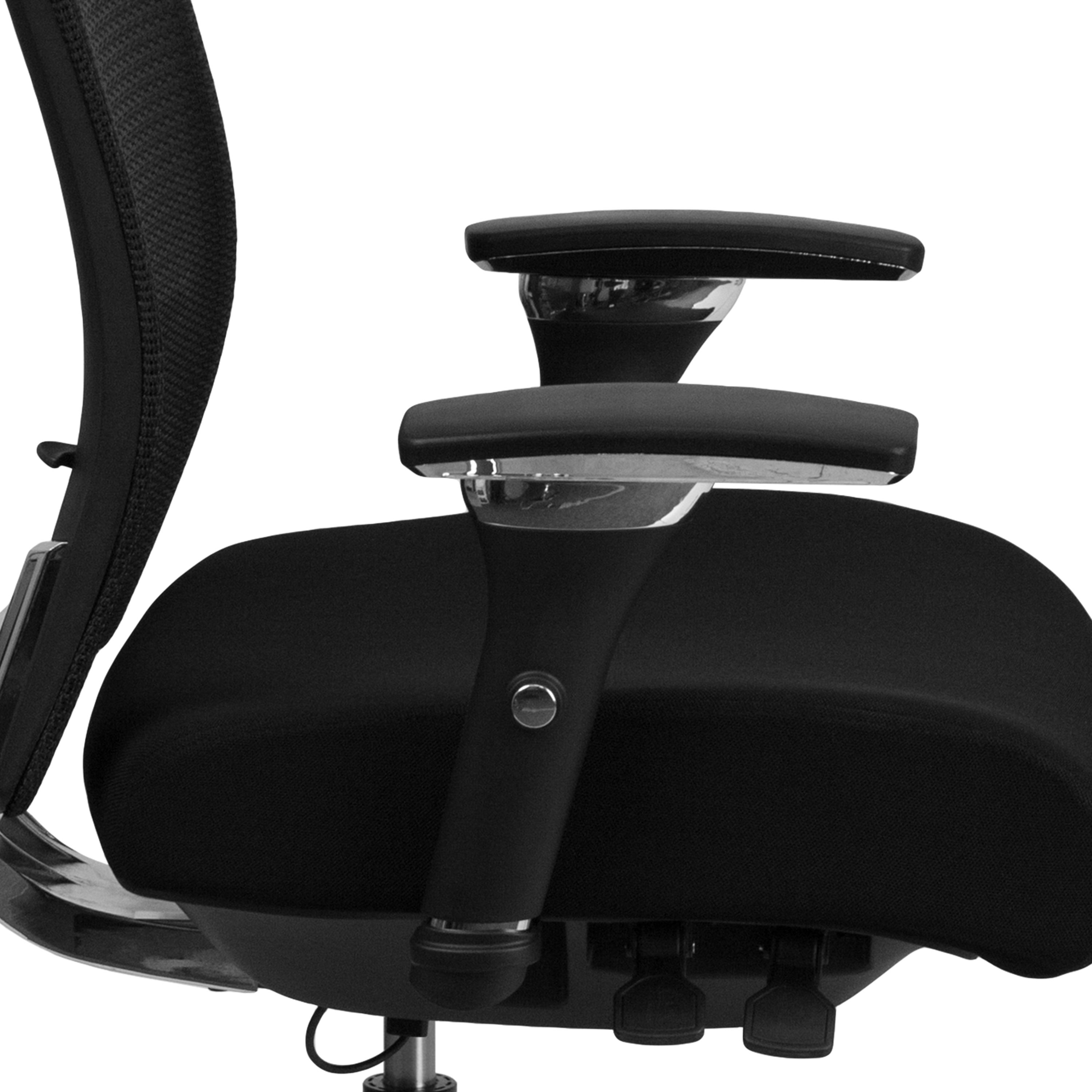 Flash Furniture HERCULES Series 24/7 Intensive Use 300 lb. Rated Black Mesh Multifunction Ergonomic Office Chair with Seat Slider