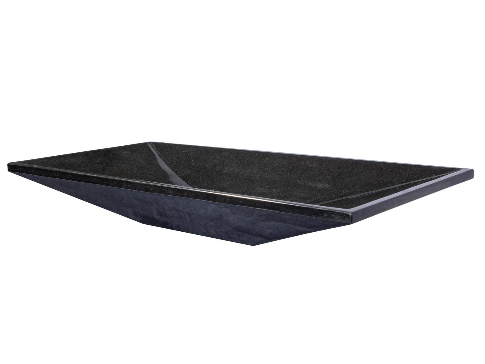 Eden Bath 13'' Black Stone Rectangular Bathroom Sink