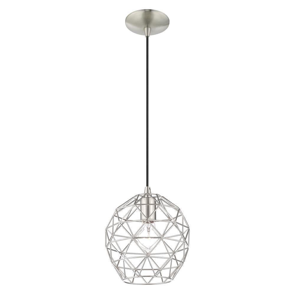 Livex Lighting Geometric Shade 1 - Light Pendant in  Brushed Nickel