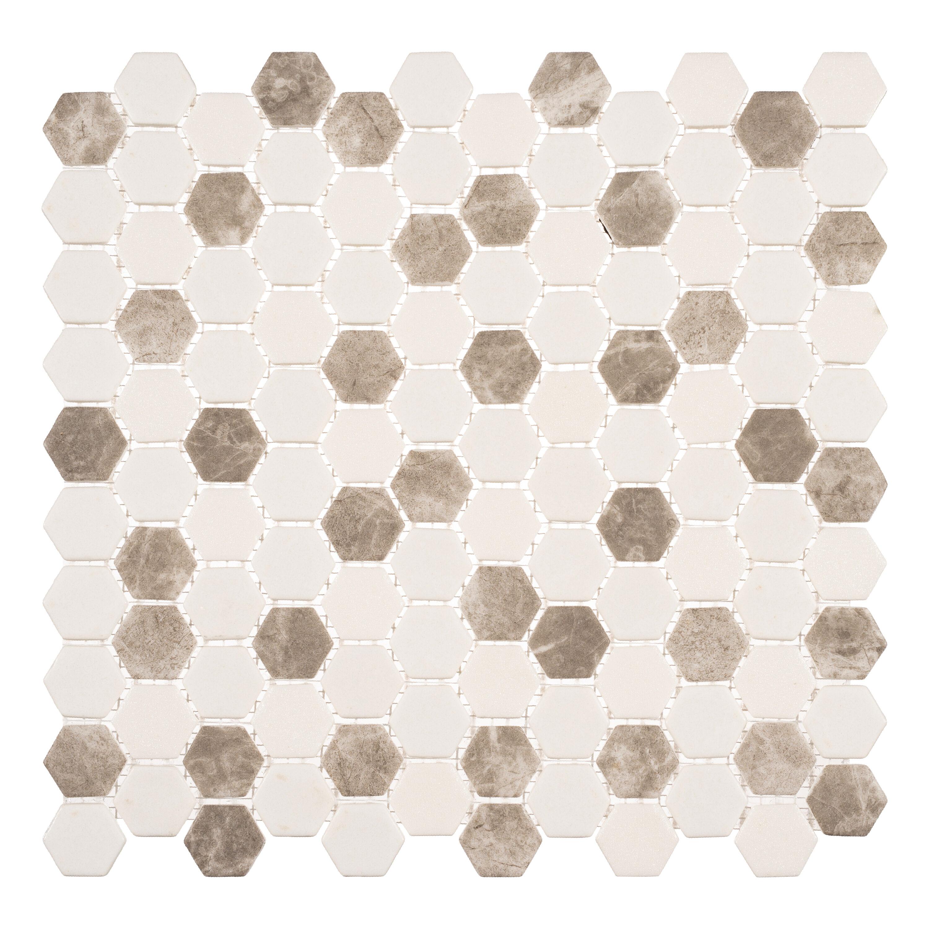 Trillions Hexagon Honeycomb Glass Mosaic Kitchen Backsplash, Bathroom, Shower, Pool, Wall and Floor Tile