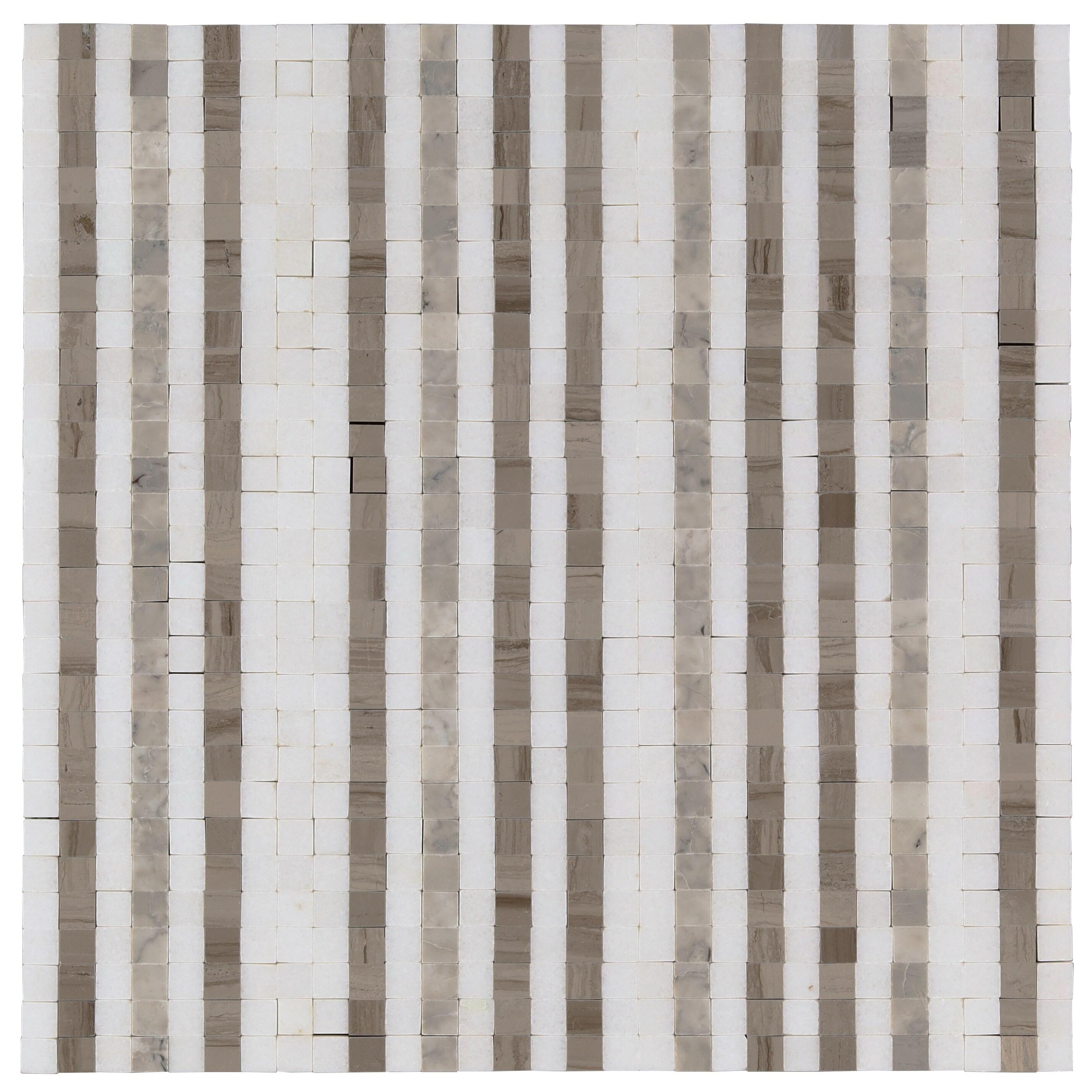 Minute 12" x 12" Marble Grid Wall & Floor Tile