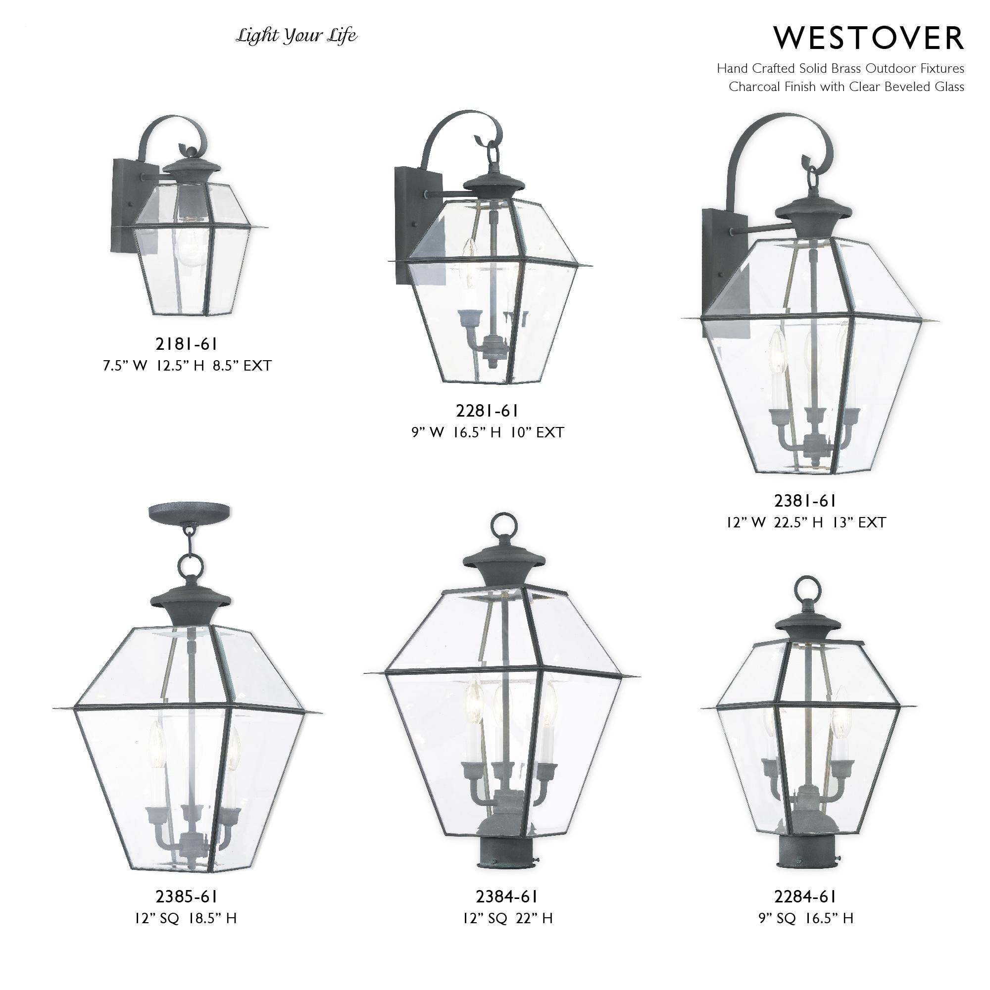 Livex Lighting Westover 3 - Light Post Light in  Charcoal