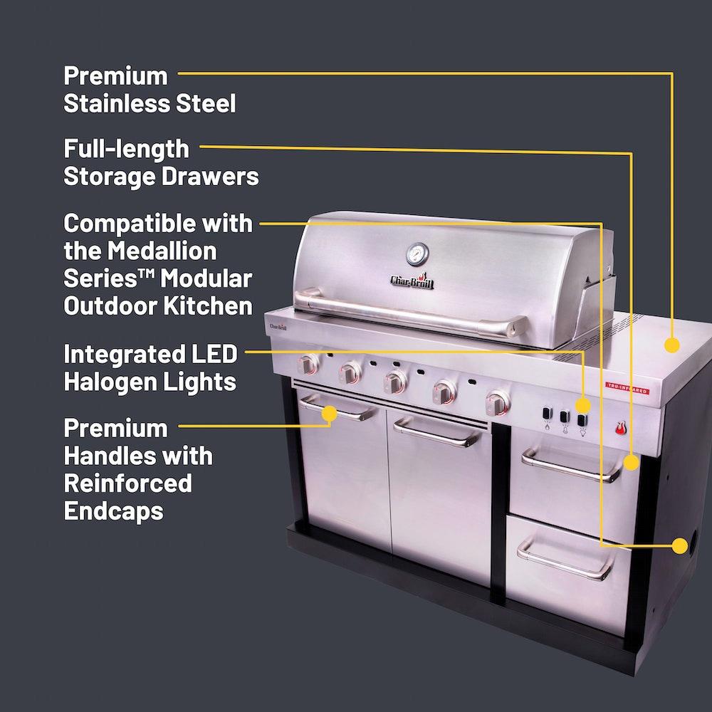 Charbroil Medallion Series Modular Outdoor Kitchen 5-Burner Infrared Gas Grill