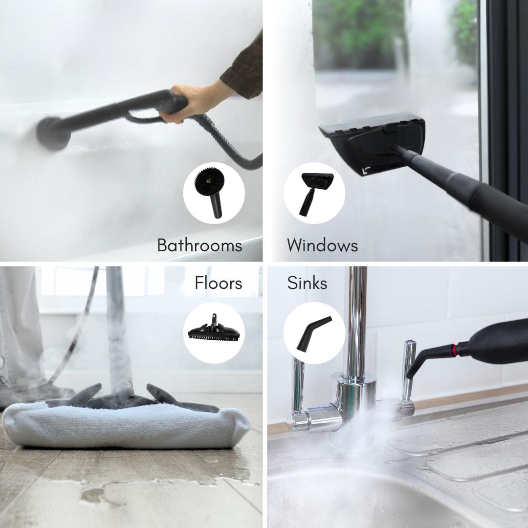 Steam Chief 1800 Watt Steam Cleaner and Portable Sanitizer with Attachments