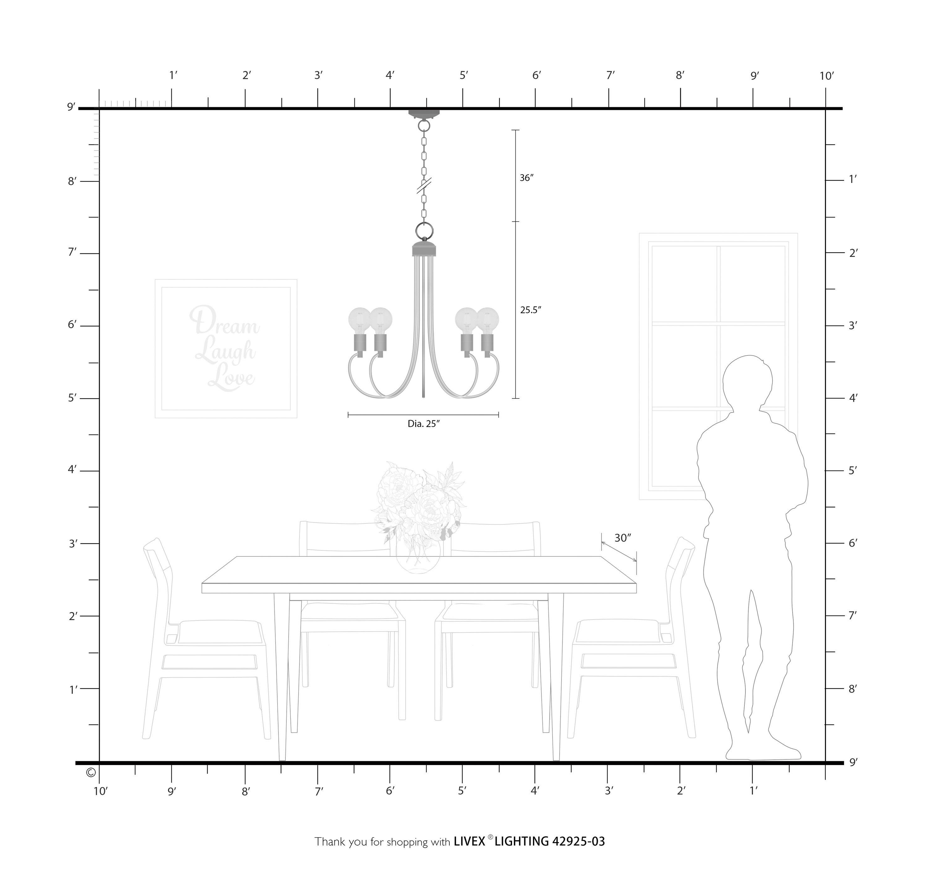 Livex Lighting Bari 5 - Light Chandelier in  White