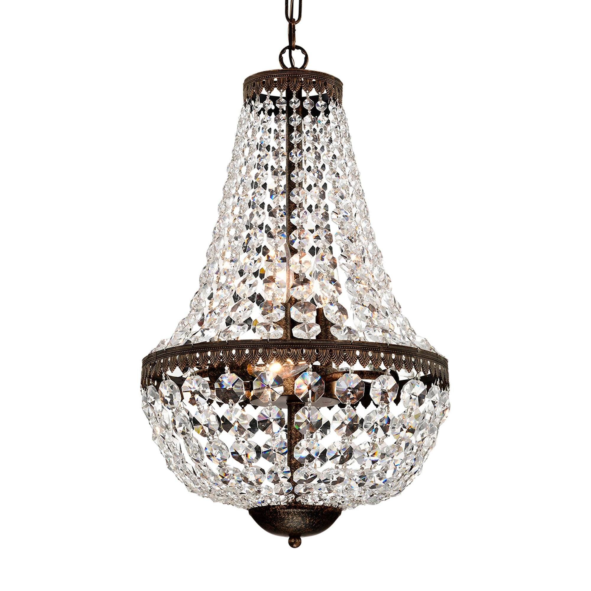 Edvivi Lighting Antique Bronze 6-Light Empire Chandelier with Crystal - Antique Bronze