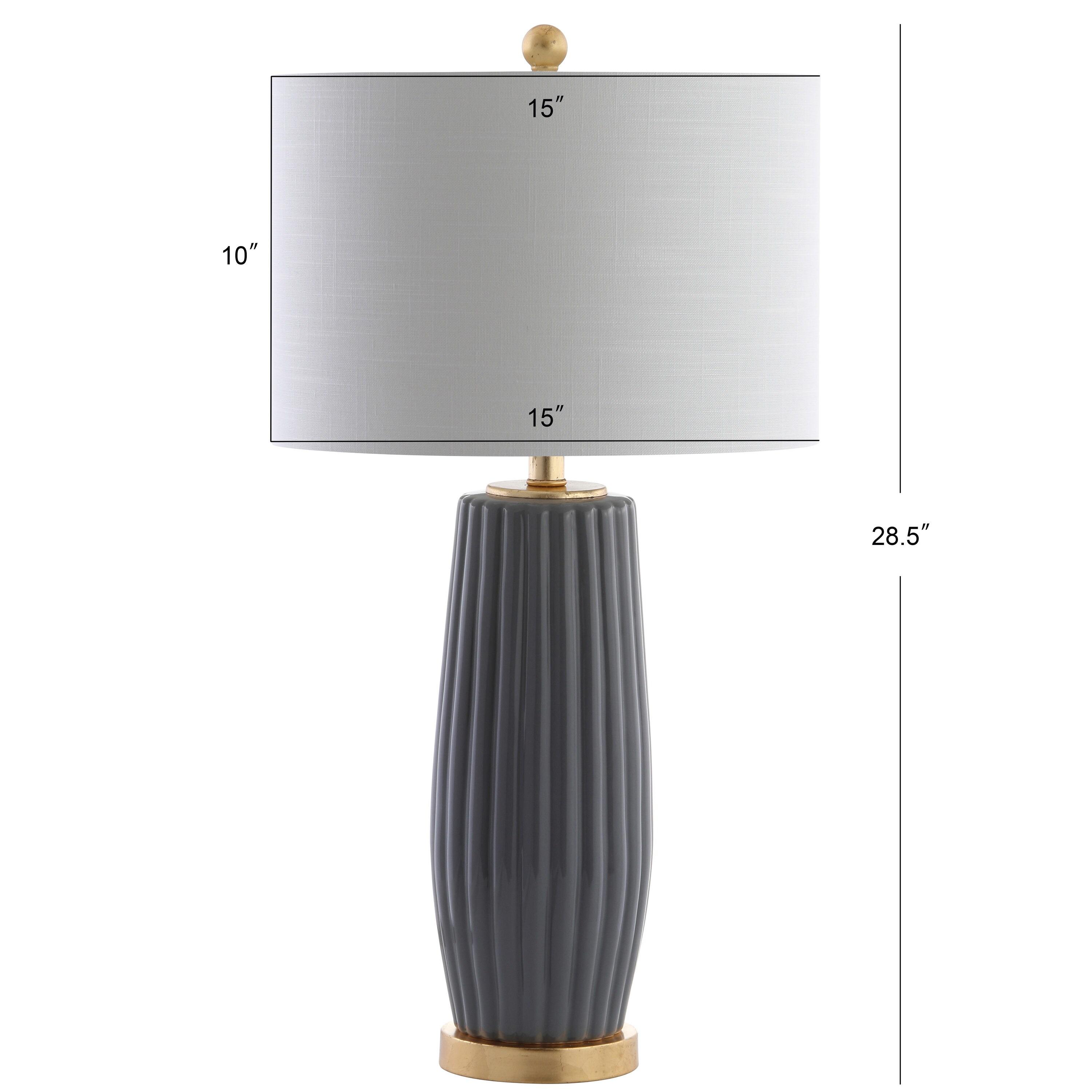 JONATHAN Y Roman 28.5" Ceramic LED Table Lamp, Gray