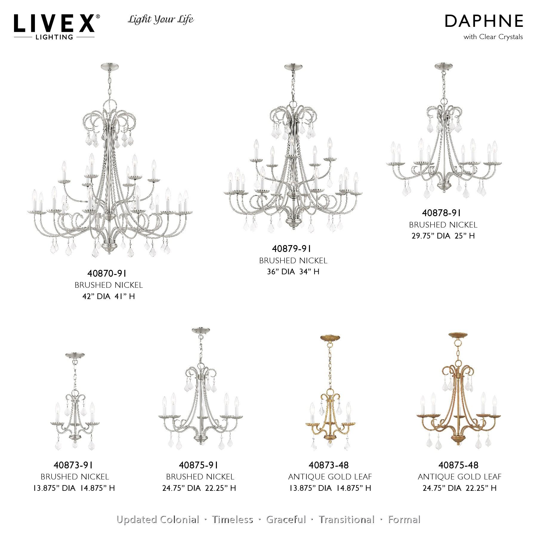 Livex Lighting Daphne 5 - Light Chandelier in  Antique Gold Leaf