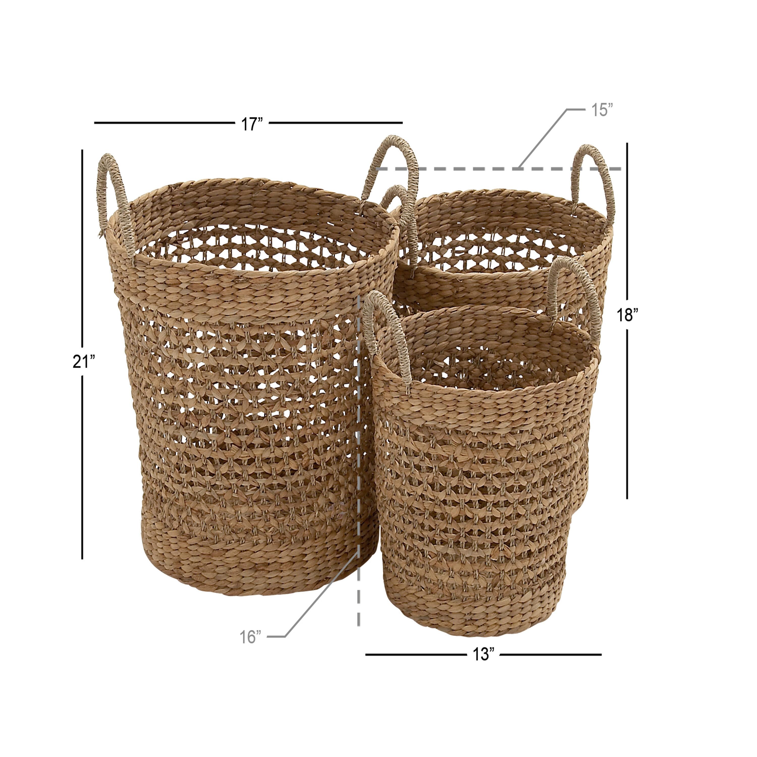 Seagrass Handmade Woven Decorative and Functional Storage Basket with Handles