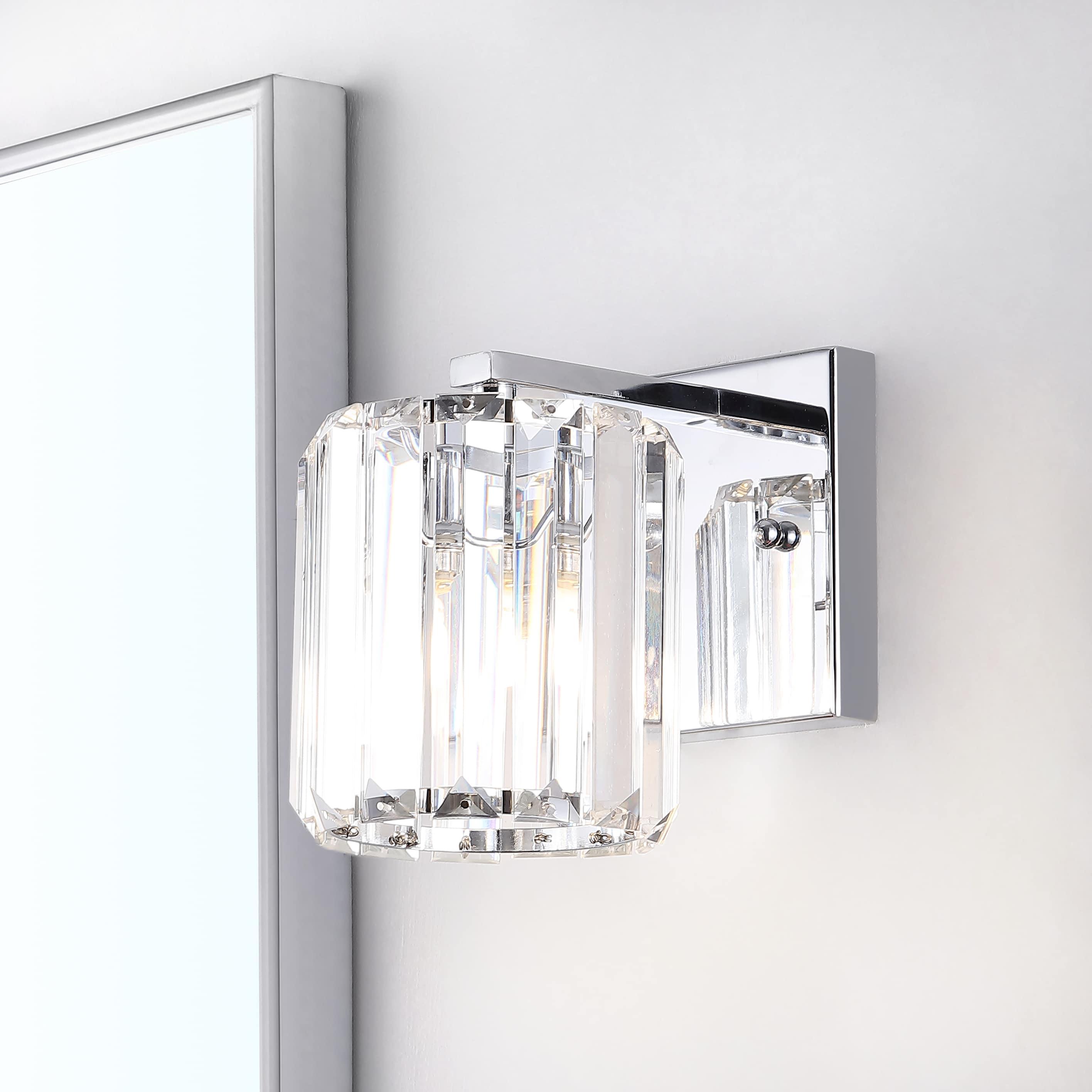 Coco Prism Vintage 4.75" 1-Light Metal/Glass Classic Glam LED Vanity Light, Chrome
