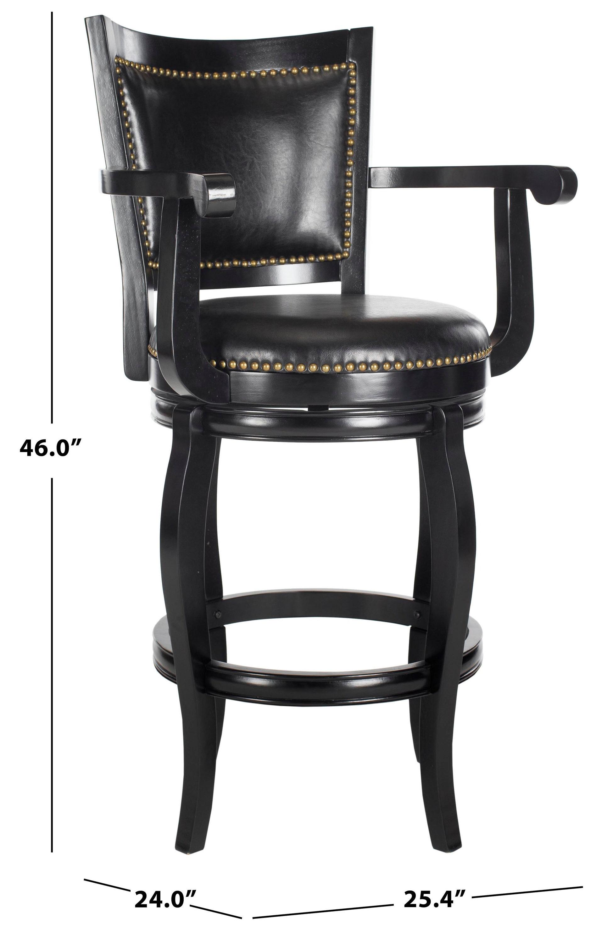 Gitano Swivel Bar Stool - Black - Safavieh