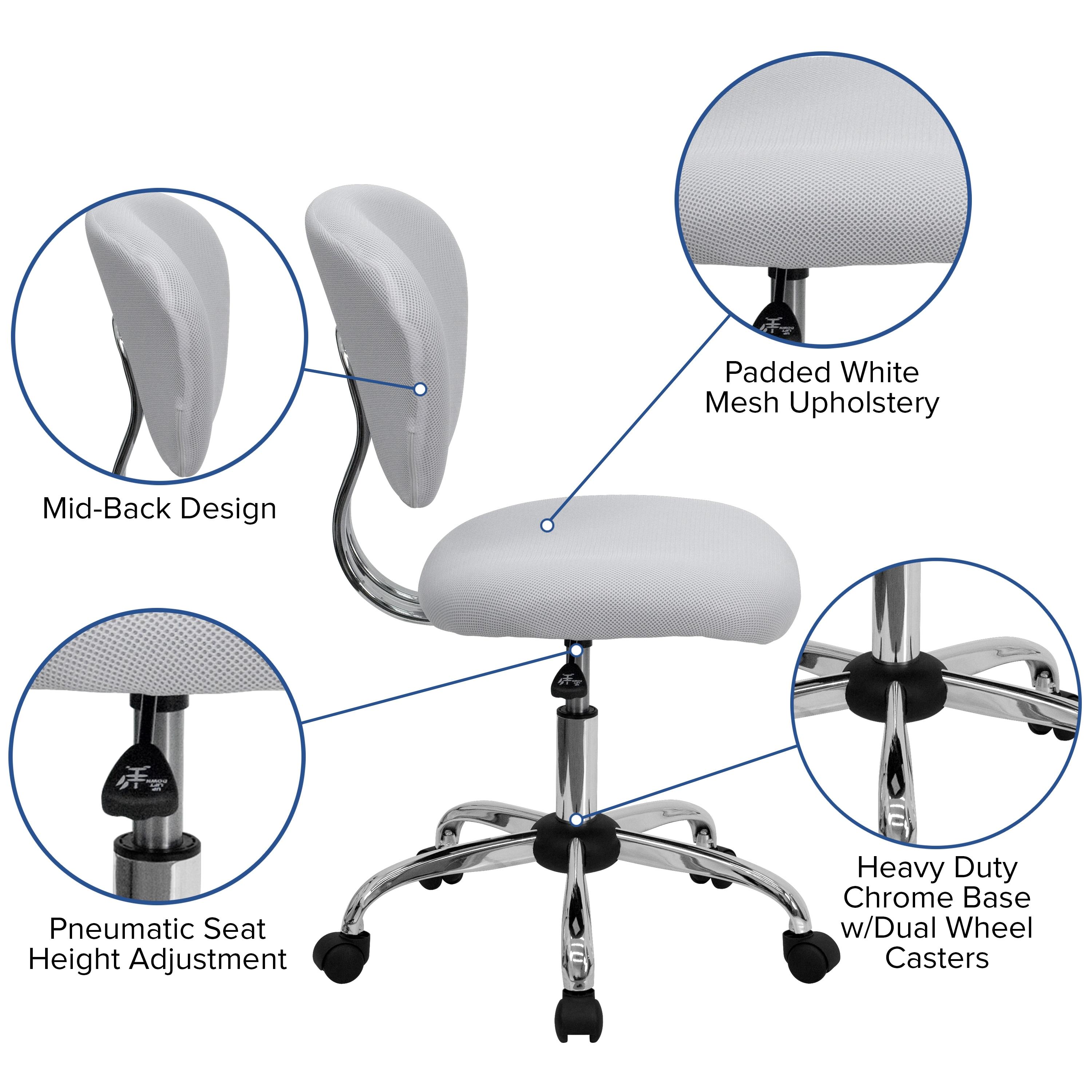 Flash Furniture Beverly Mid-Back Swivel Mesh Office Chair with Padded Seat by Flash Furniture | Wayfair
