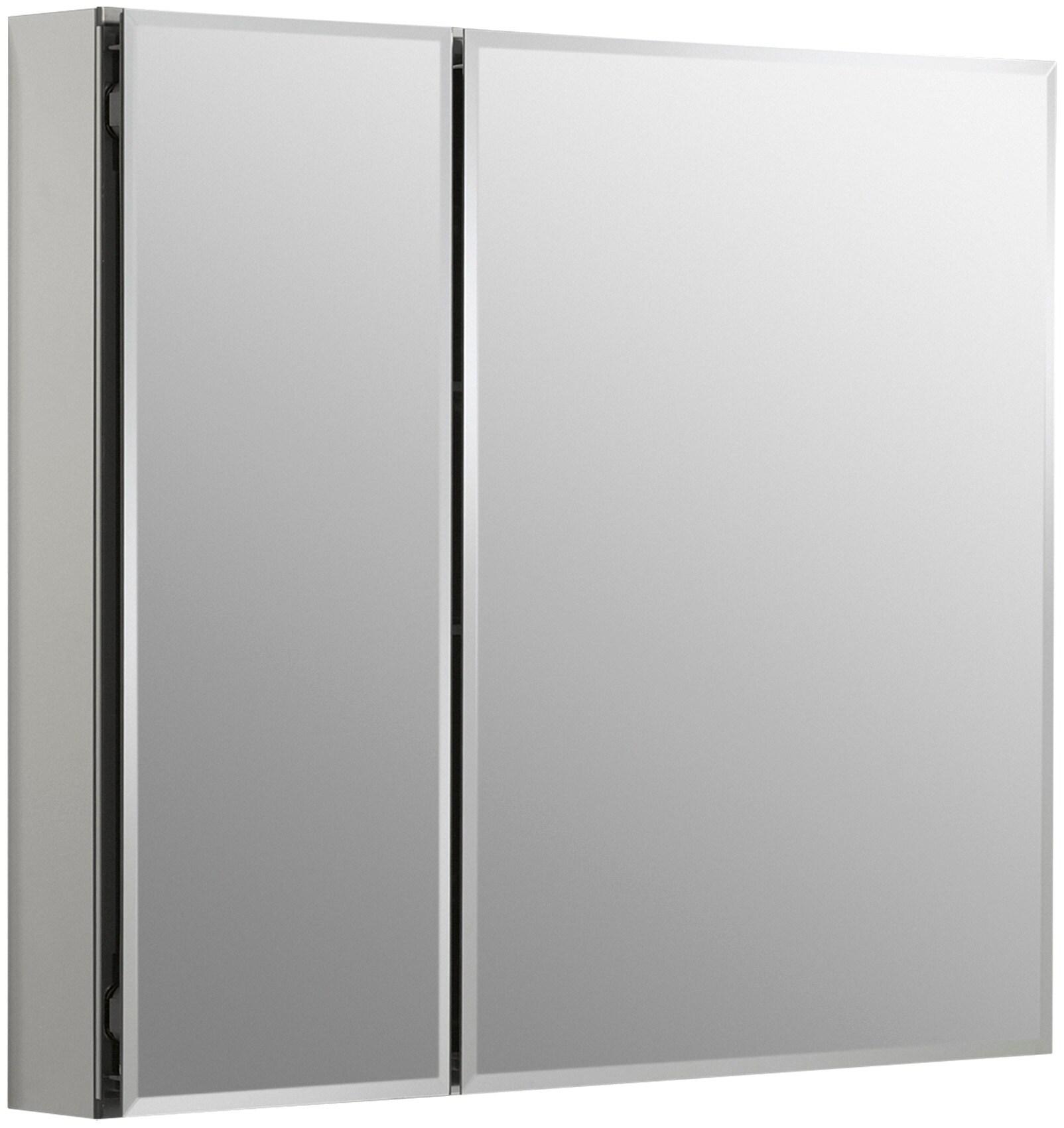 CLC Aluminum Two-Door Medicine Cabinet With Mirrored Doors, Beveled Edges