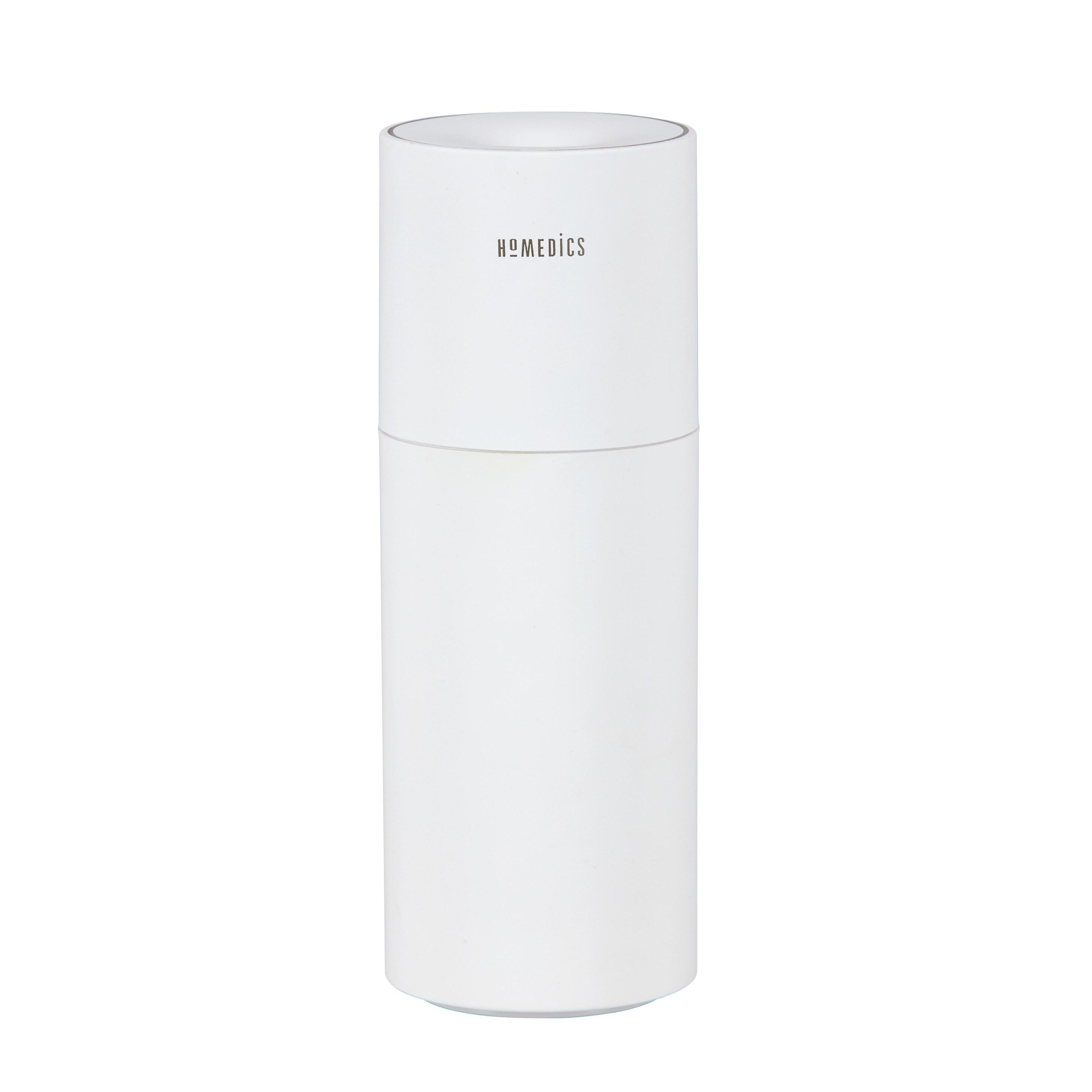 Homedics Portable Ultrasonic Humidifier, Cordless, Desktop, Travel, up to 10-Hour Runtime, Visible Quiet Cool Mist, White