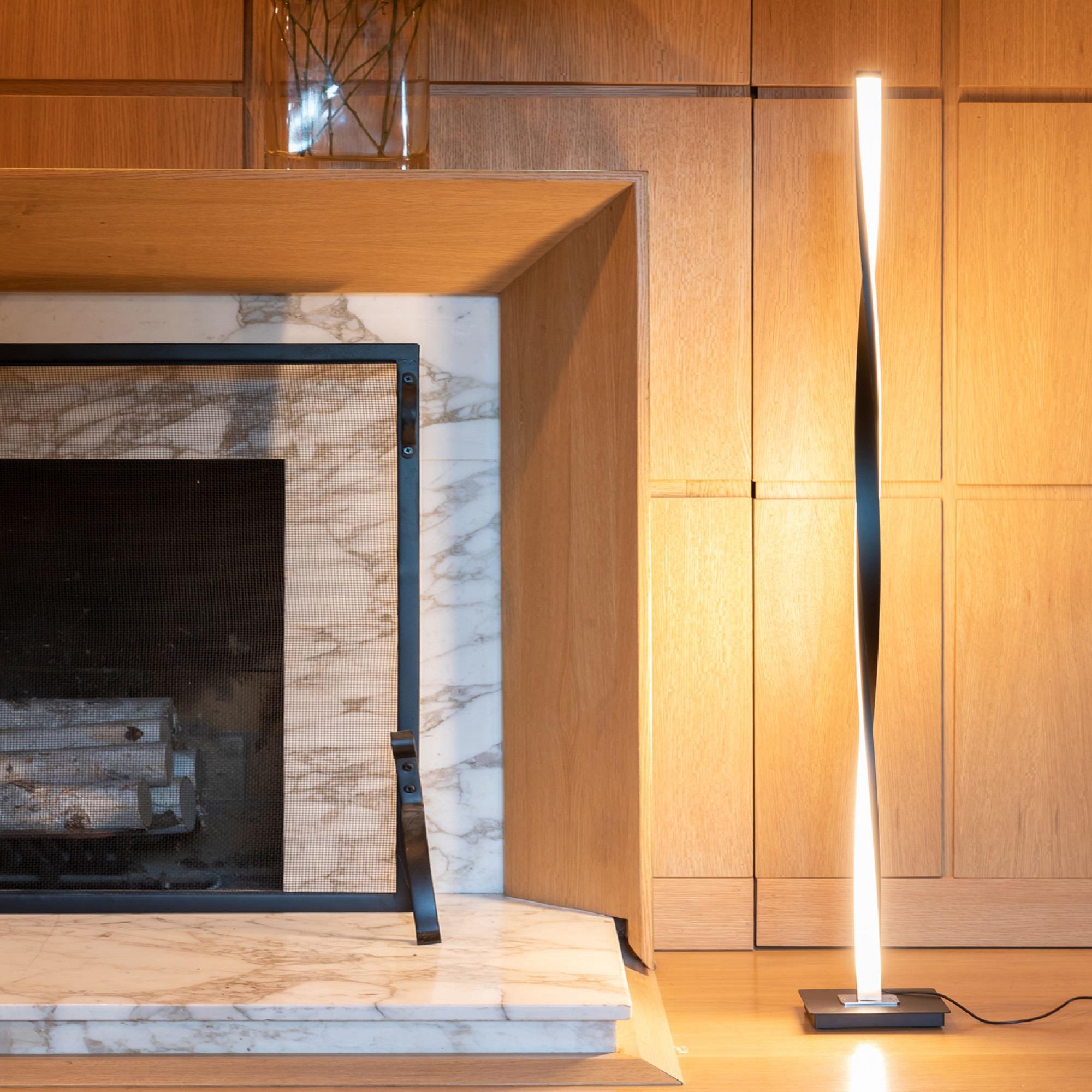 Brightech Helix 48 in. Industrial LED Floor Lamp with Built-In 3-Way Dimmer