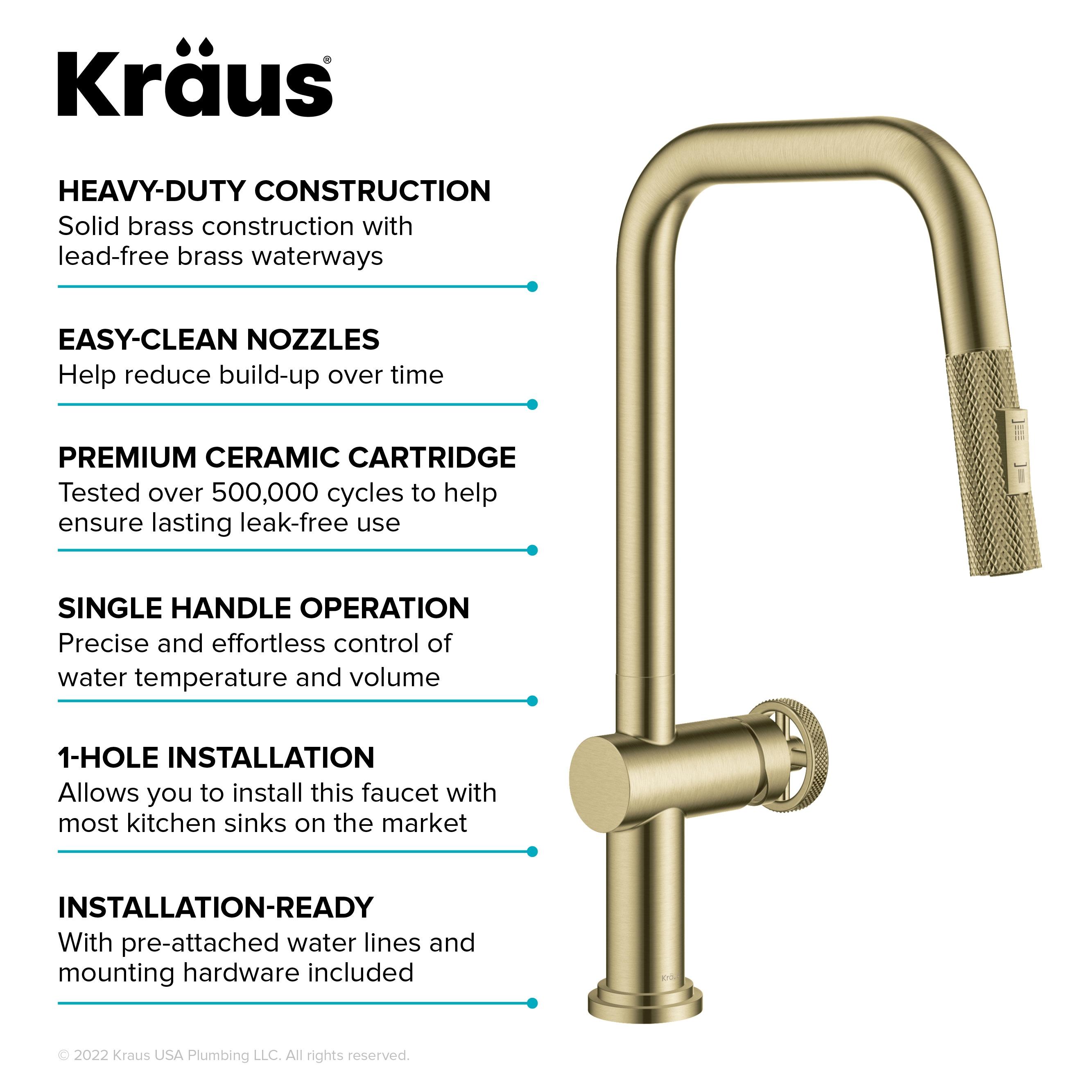 Urbix Industrial Pull-Down Single Handle Kitchen Faucet