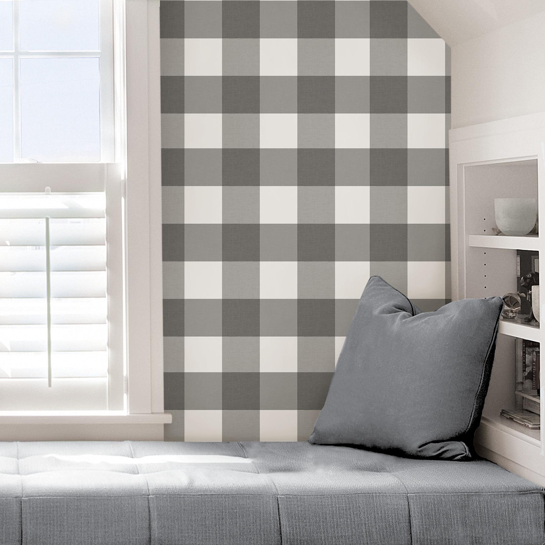 InHome Homestead Plaid Peel & Stick Wallpaper, 198-in by 20.5-in