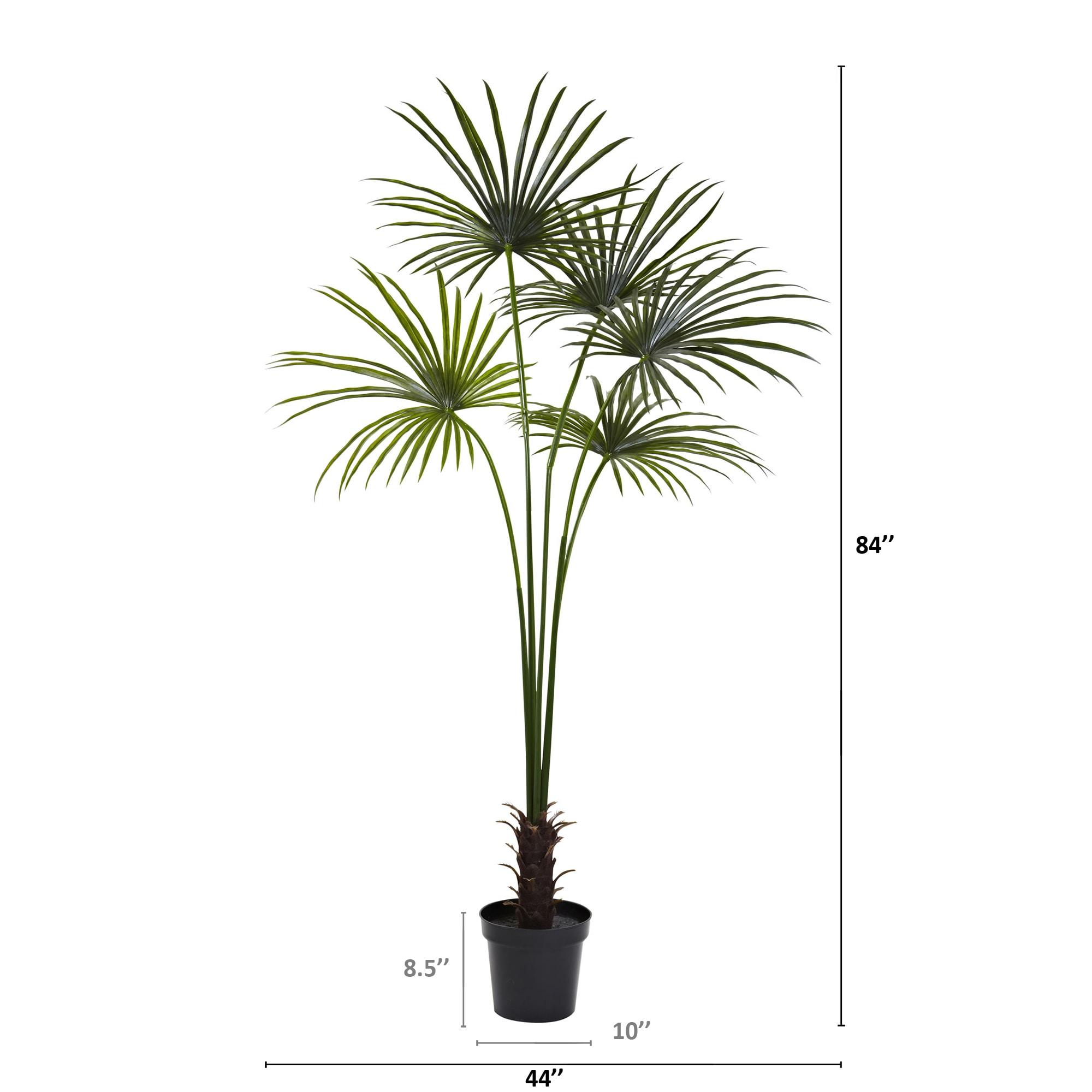 Nearly Natural 7-ft Fan Palm Tree UV Resistant (Indoor/Outdoor)