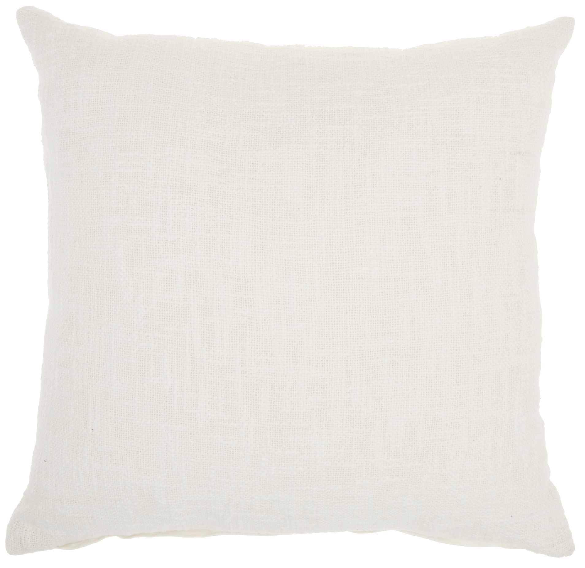 Mina Victory Life Styles Solid Woven Cotton Throw Pillow in White