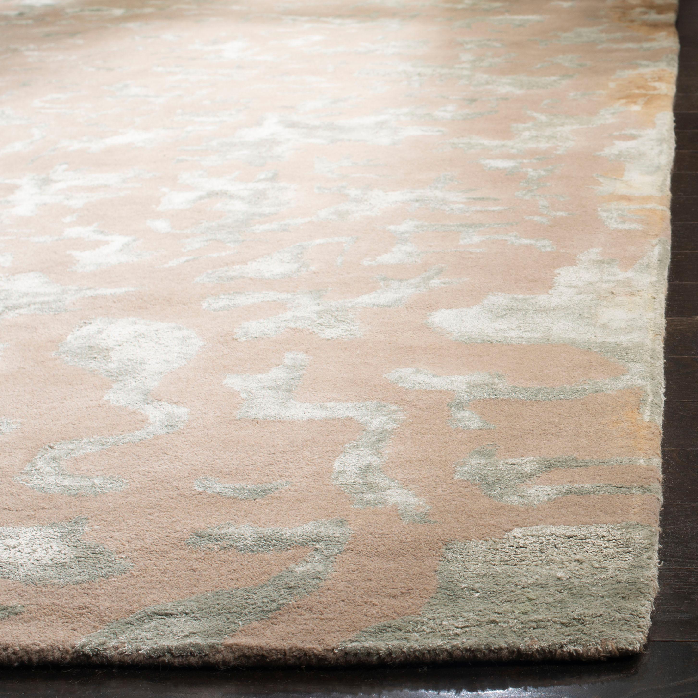 Soho SOH525 Hand Tufted Area Rug - Taupe/Light Blue - 6'x9' - Safavieh.