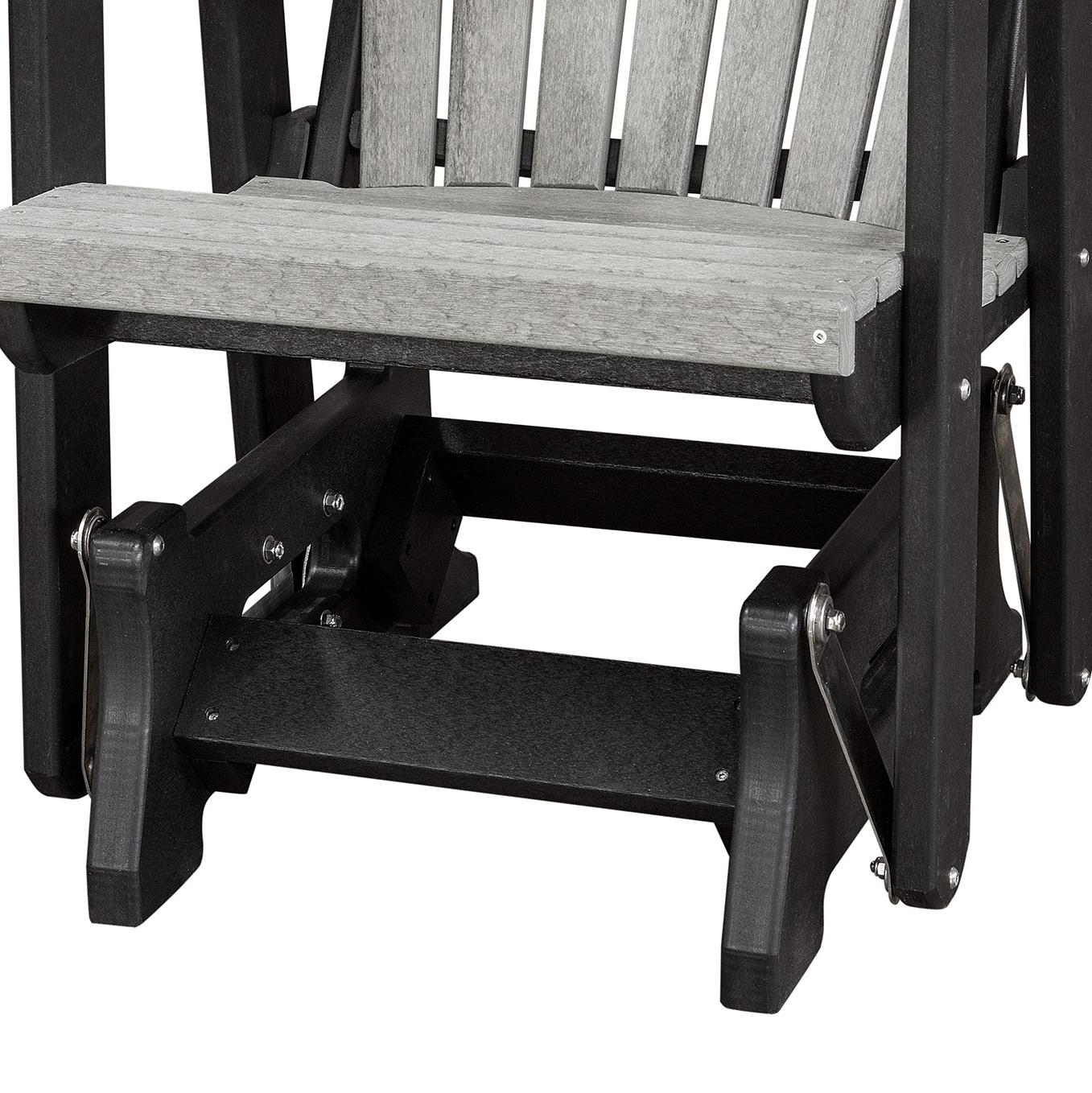 Double Glider With Center Table In Birchwood High Density Polyethylene With A Tudor Base, Made In The USA