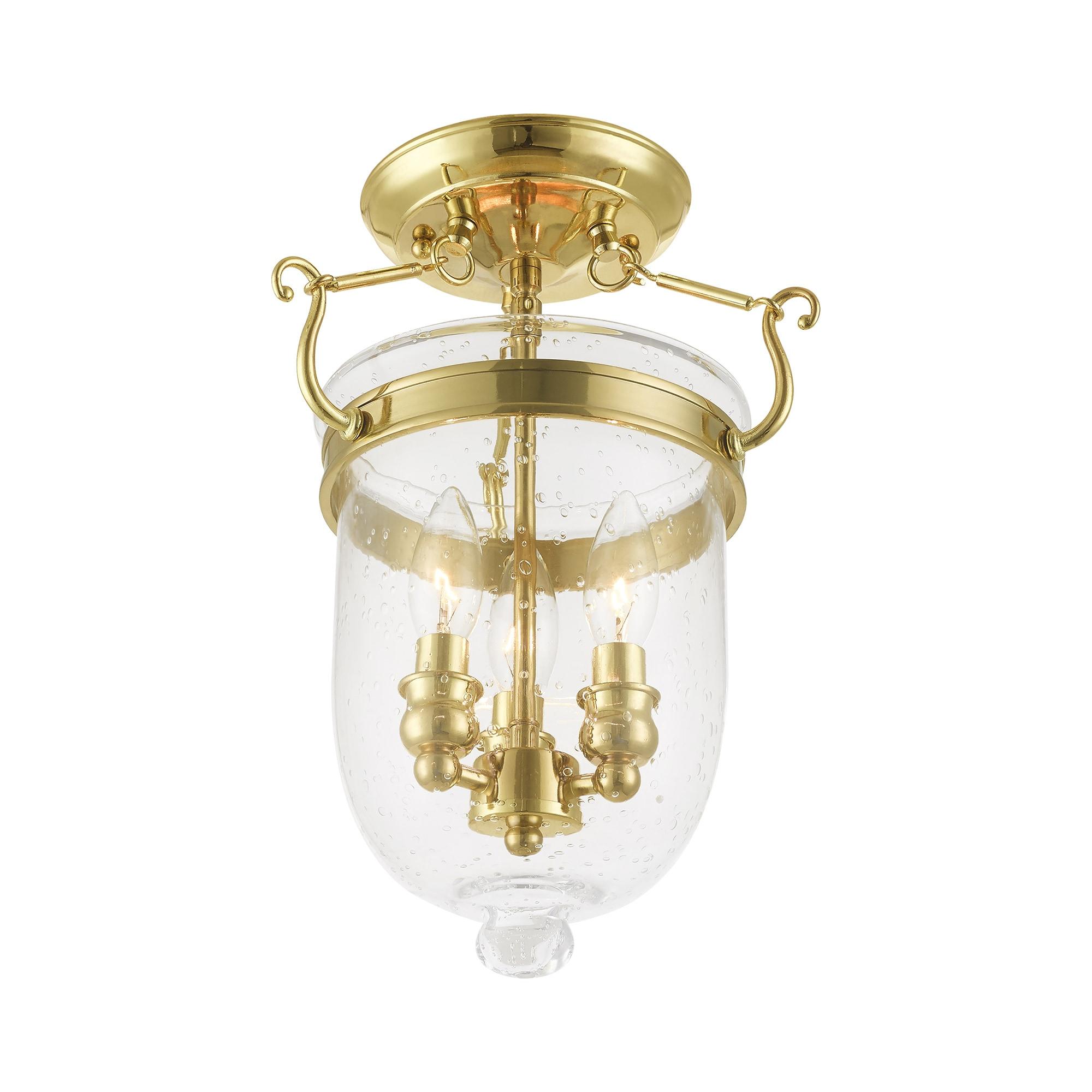 Livex Lighting Jefferson 3 - Light Flush Mount in  Polished Brass