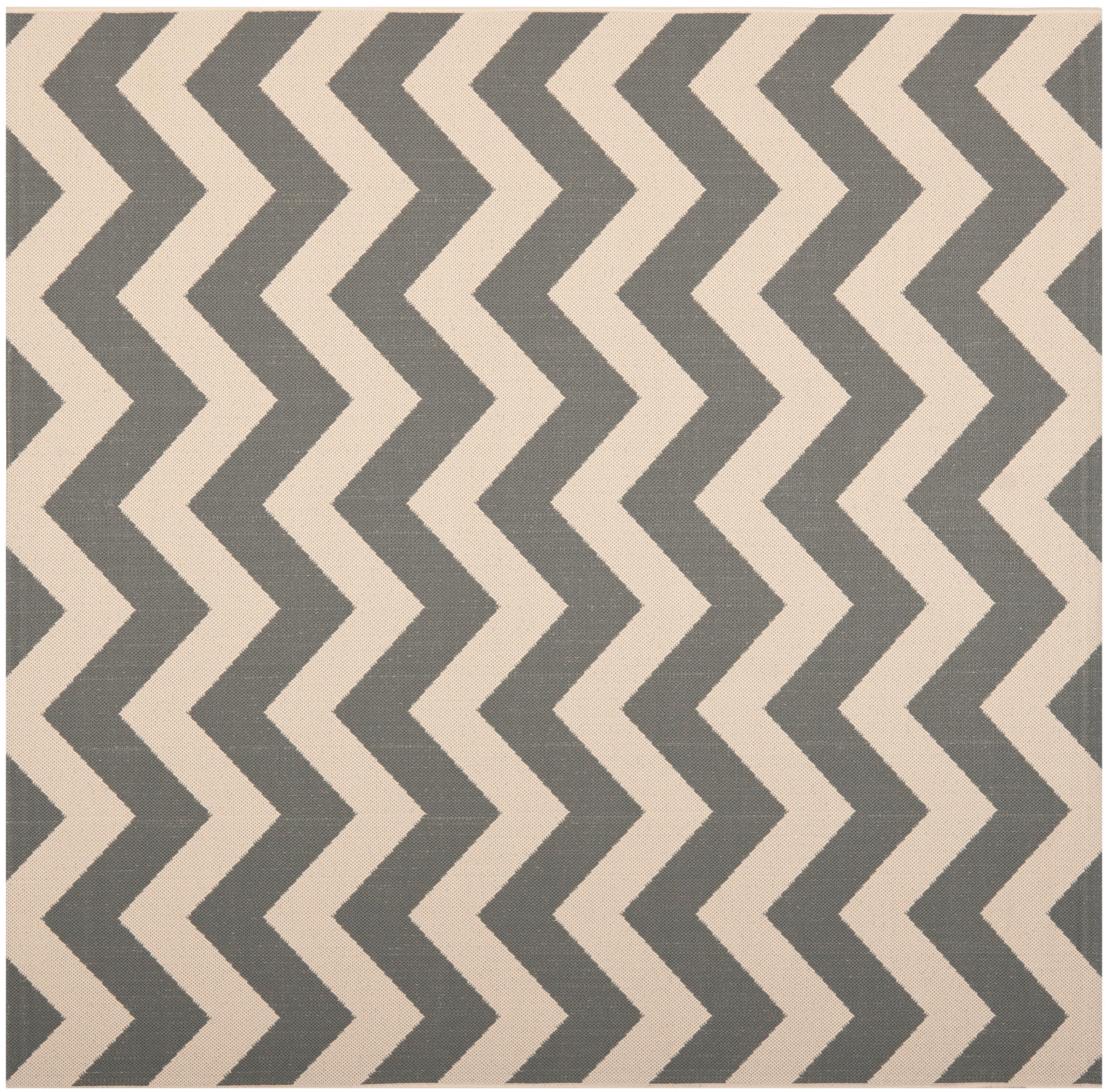 Safavieh Courtyard Bailey Chevron Indoor/Outdoor Area Rug, 4' x 4' Square, Grey/Beige