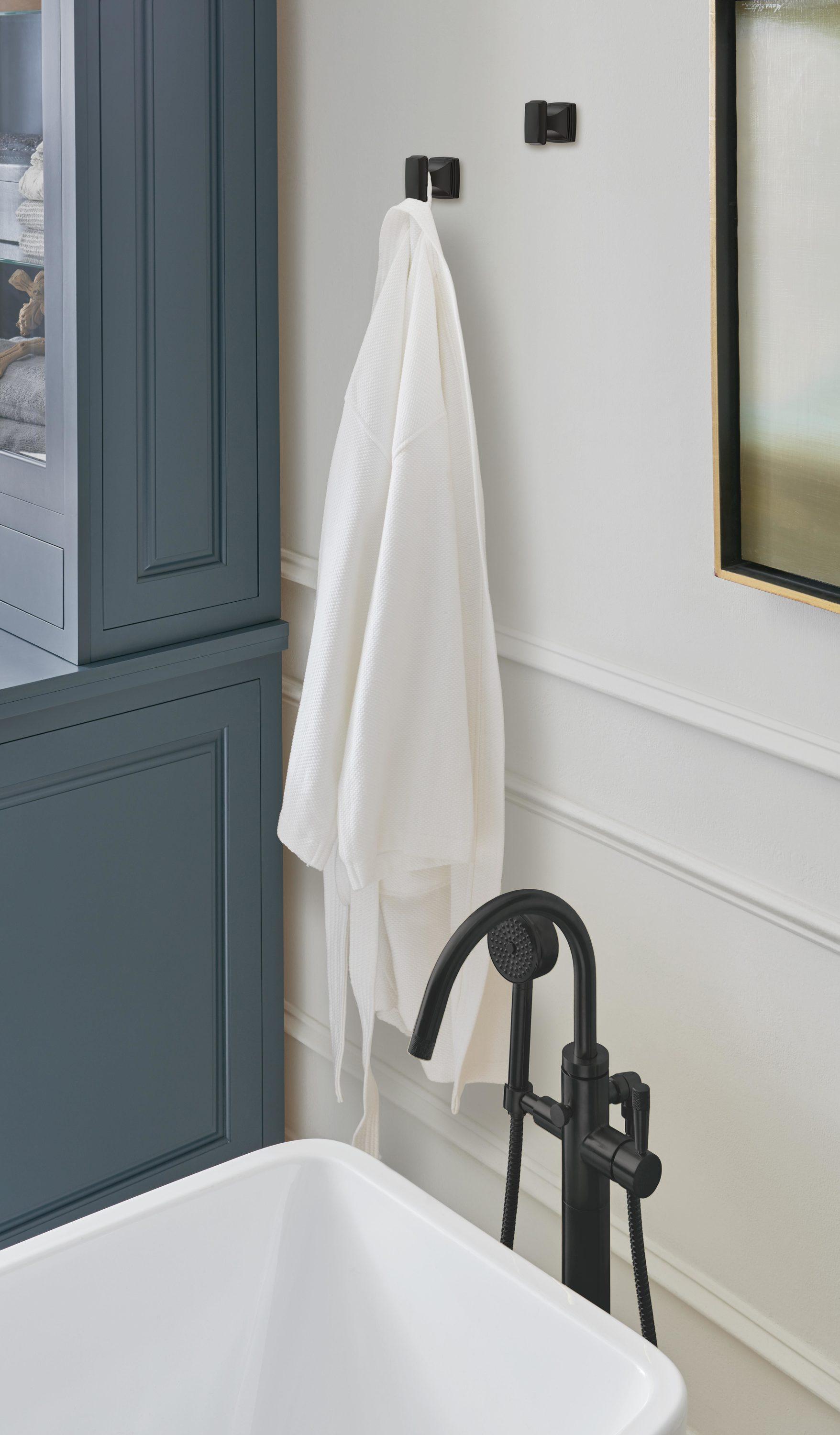 Amerock Revitalize Matte Black Single Prong Robe Hook