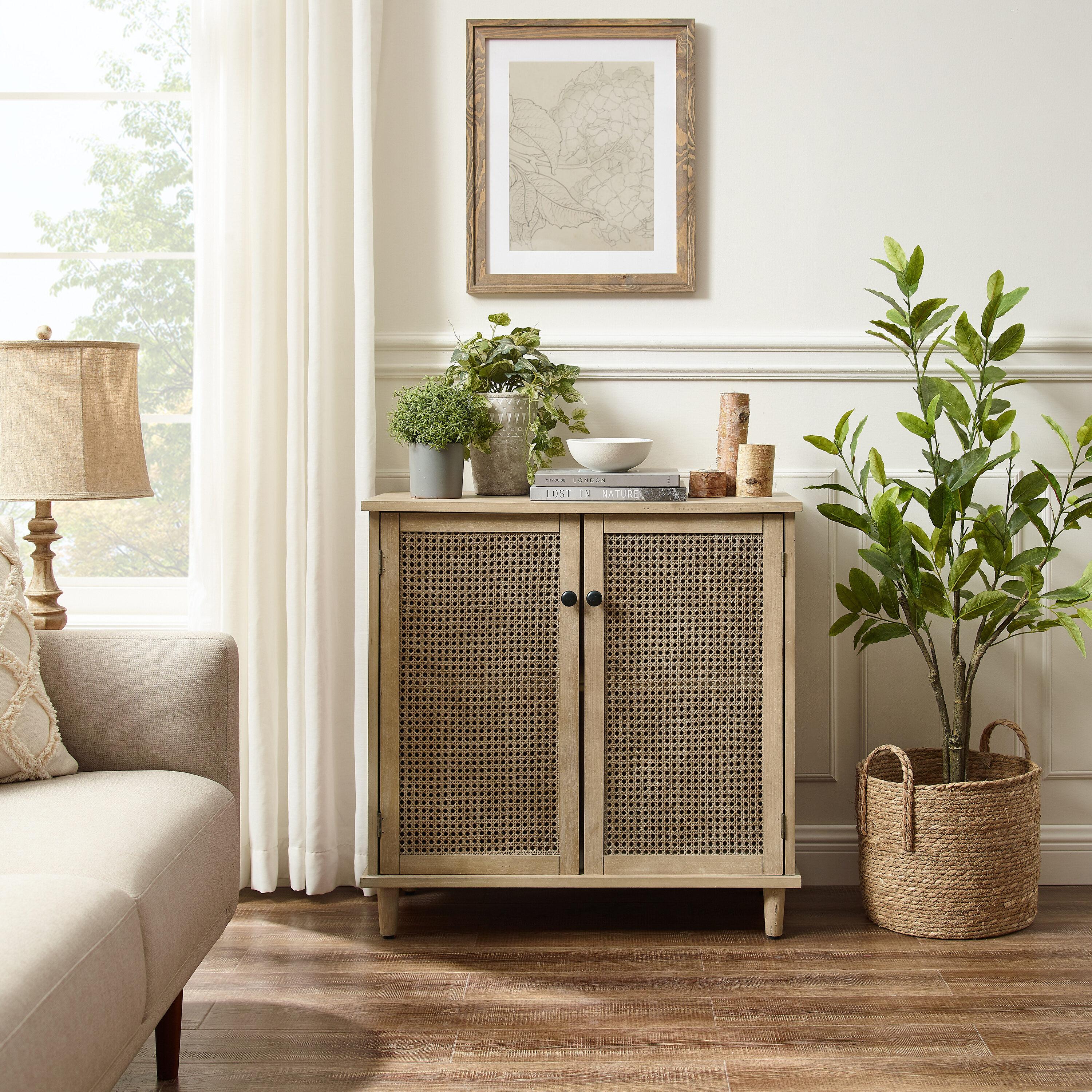 Art Leon Cane Wicker Cabinet Sideboard, Natural