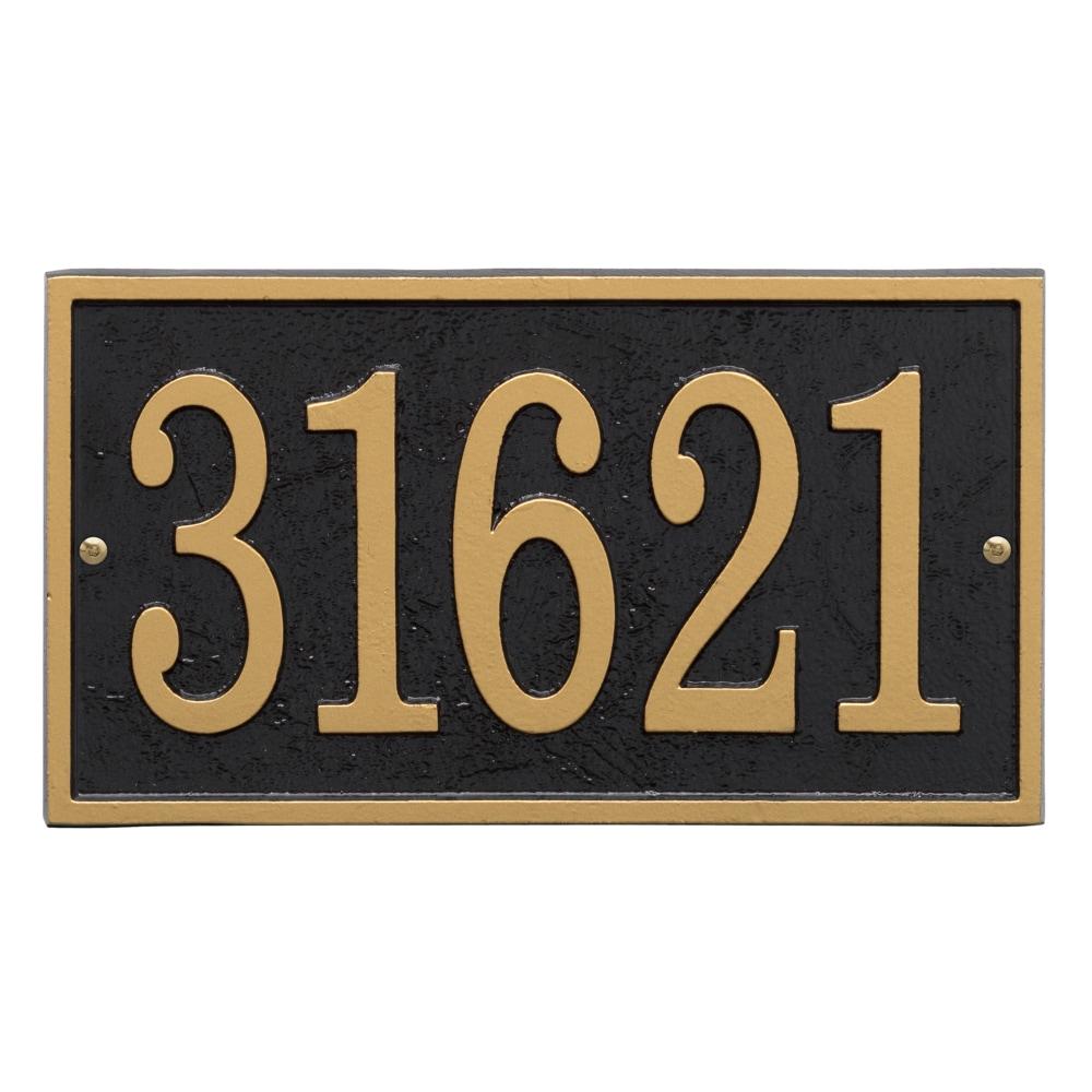 Fast Easy Black and Gold Metal House Numbers Plaque