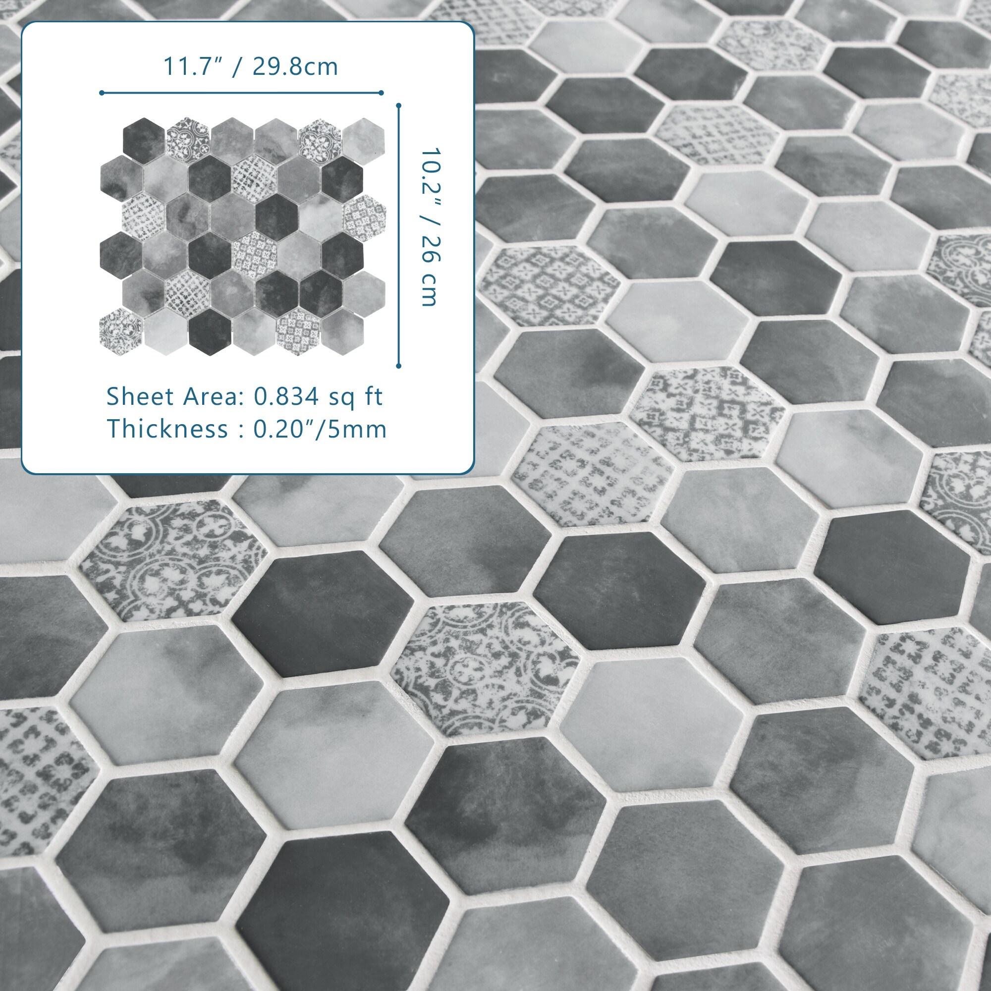 Sunwings 11.7" x 10.2" Recycled Glass Honeycomb Wall & Floor Tile