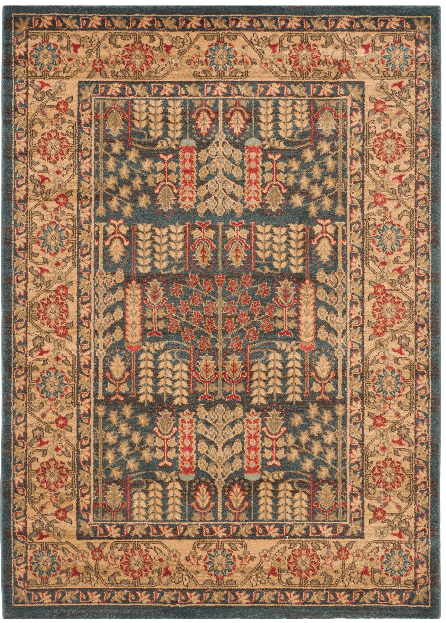 Mahal MAH697 Power Loomed Indoor Area Rug - Navy/Natural - 4'x5'7" - Safavieh.