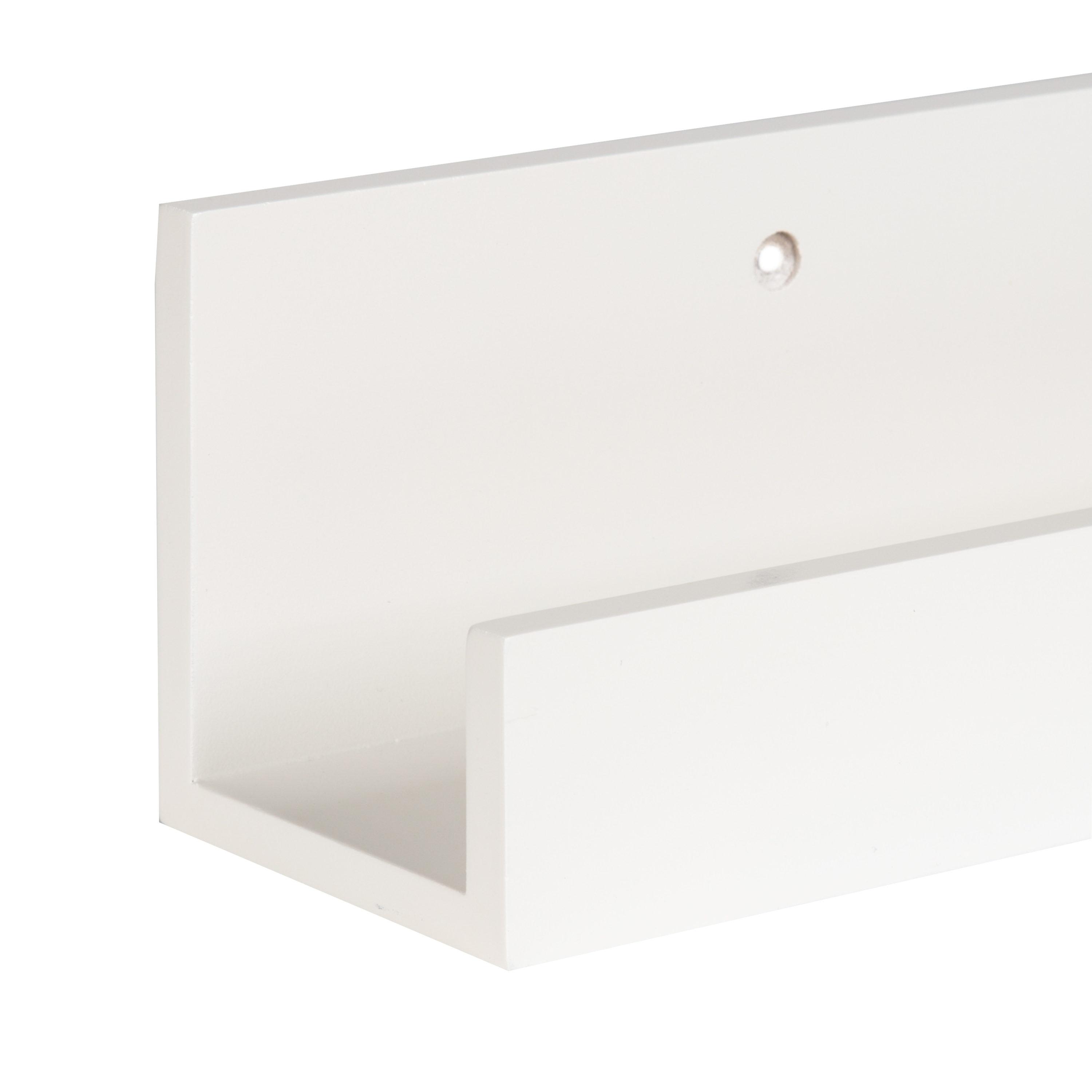 Kate and Laurel Rectangle Floating Shelves, 25.21" x 5.81", White