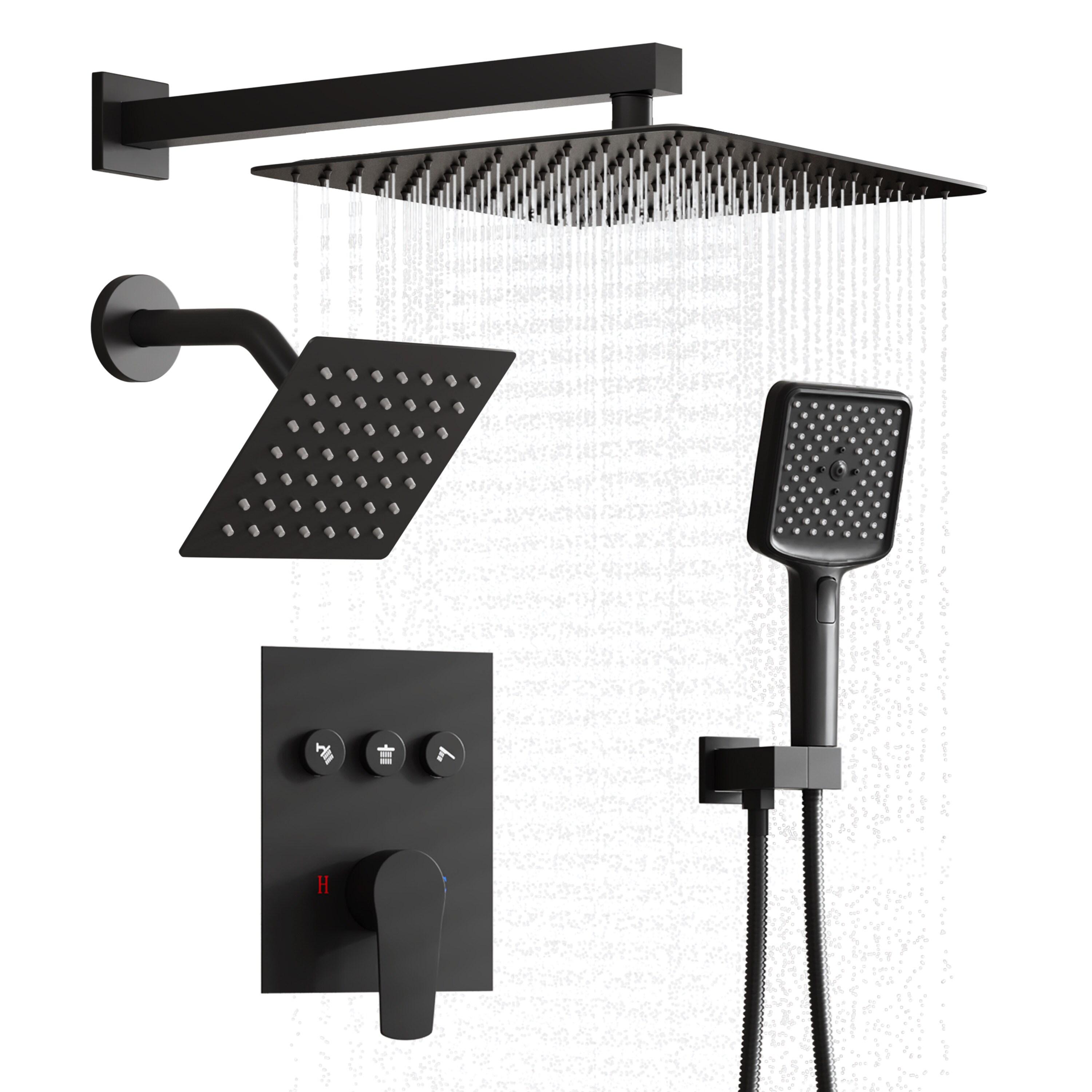 Rainfall Symphony 12inch 3-Function Dual Shower Head Thermostatic Shower System with 3 Sprays Handheld