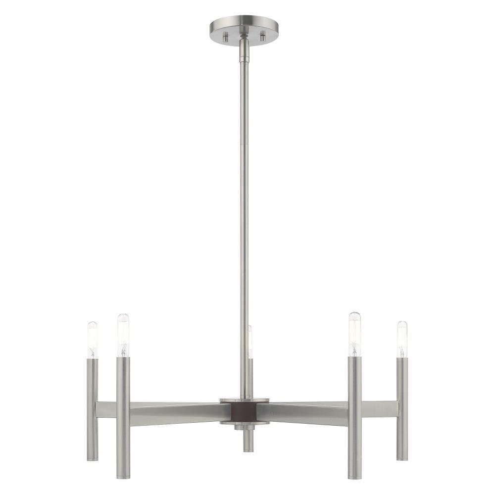 Livex Lighting Copenhagen 5 - Light Chandelier in  Brushed Nickel