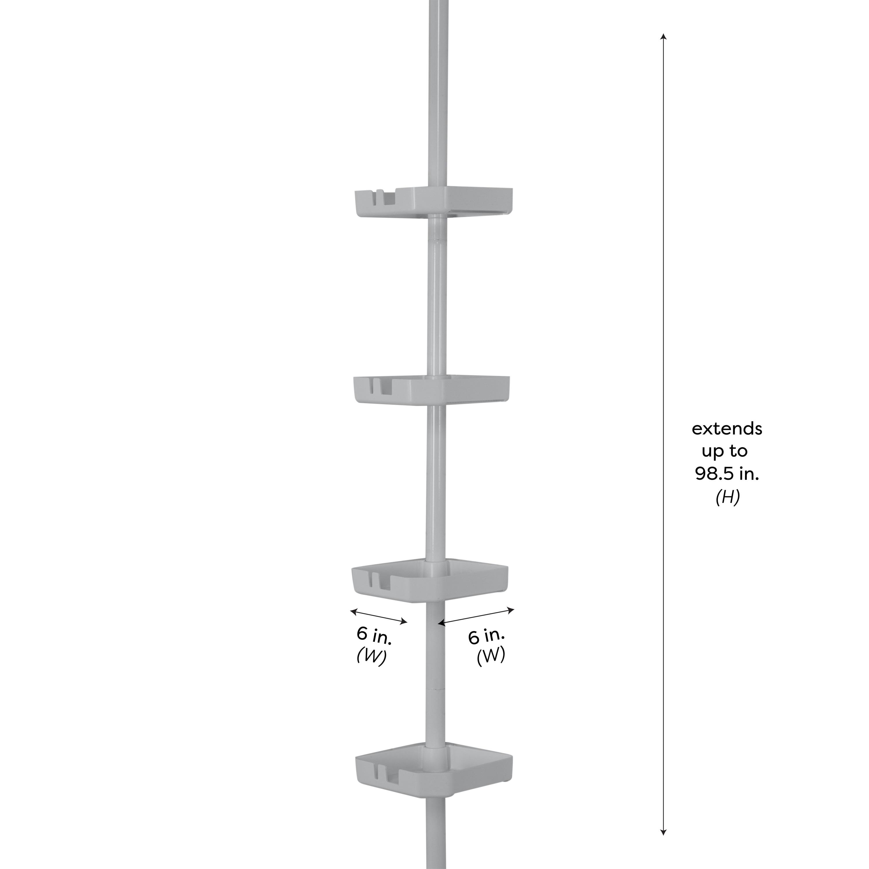 Bath Bliss 4 Tier Corner Shower Organizer Caddy in Grey