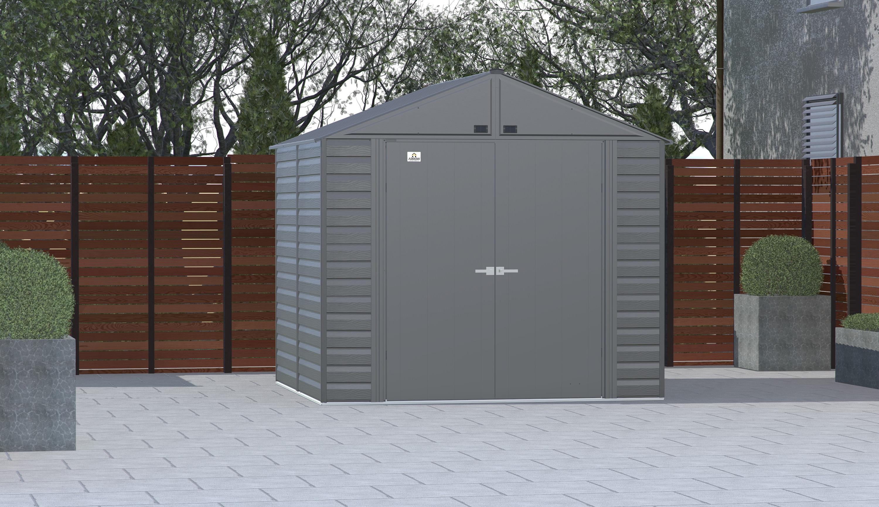 Arrow 8 ft. W x 8 ft. D Galvanized Steel Storage Shed