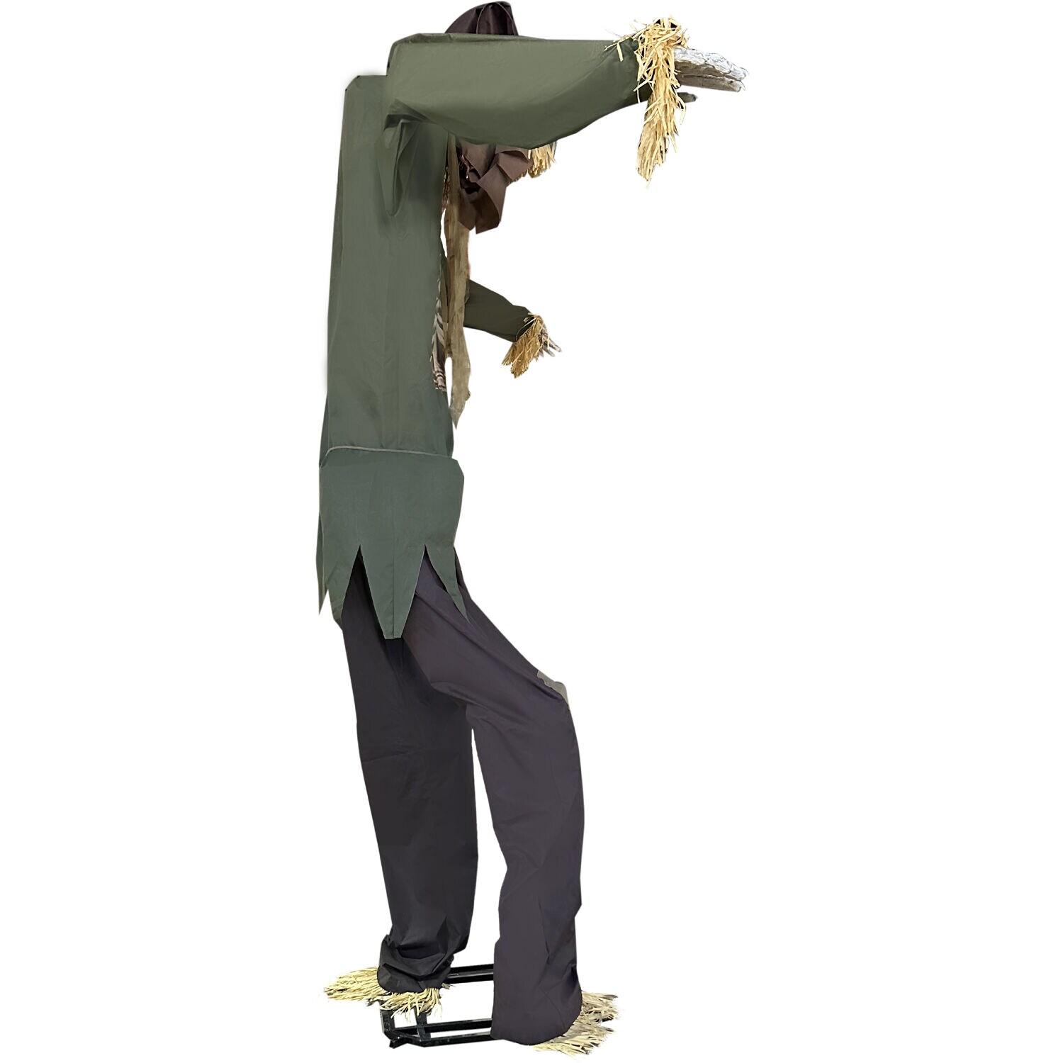 Haunted Hill Farm Haunted Hill Farm 15-ft. Animatronic Scarecrow for covered outdoor Halloween decoration