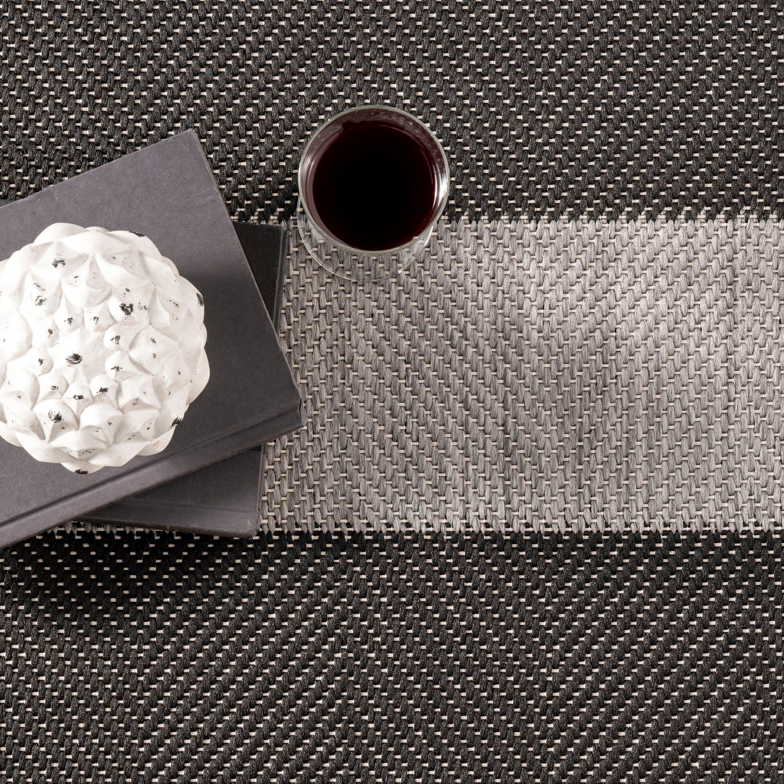 Nuloom Alexis Striped 5x8 Indoor/Outdoor Area Rug for Living Room Patio Deck Front Porch Kitchen, Black/Light Grey
