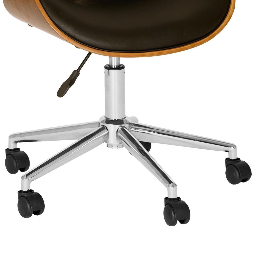 Daphne 21'' Black Leatherette Swivel Office Chair with Chrome Base