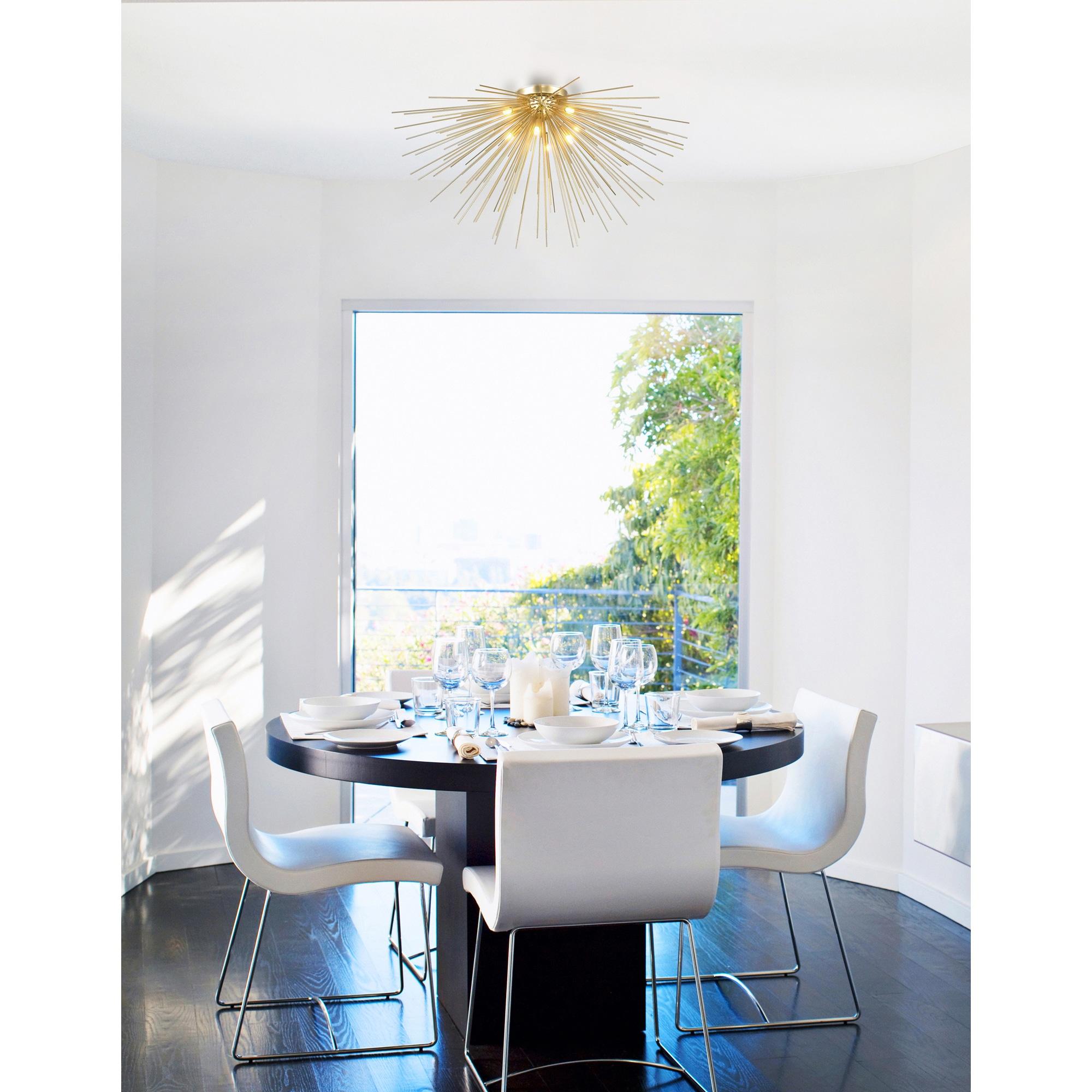 Savannah Starburst Gold Leaf 8-Light LED Flush Mount