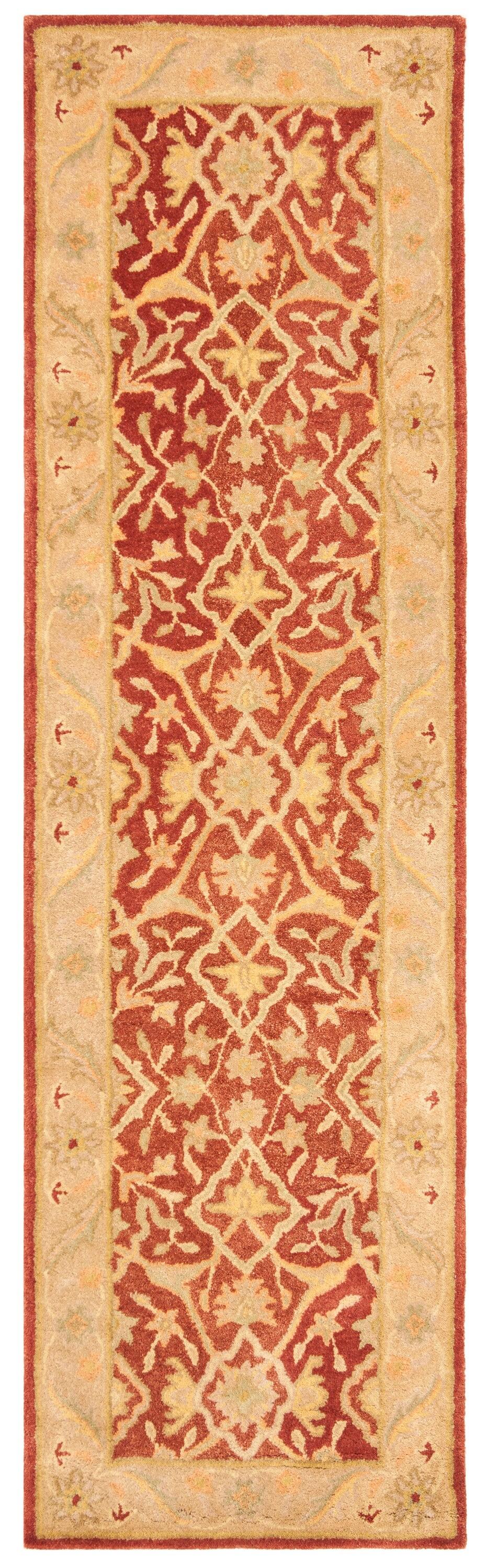 SAFAVIEH Antiquity Toireasa Traditional Floral Wool Runner Rug, Rust, 2'3" x 12'