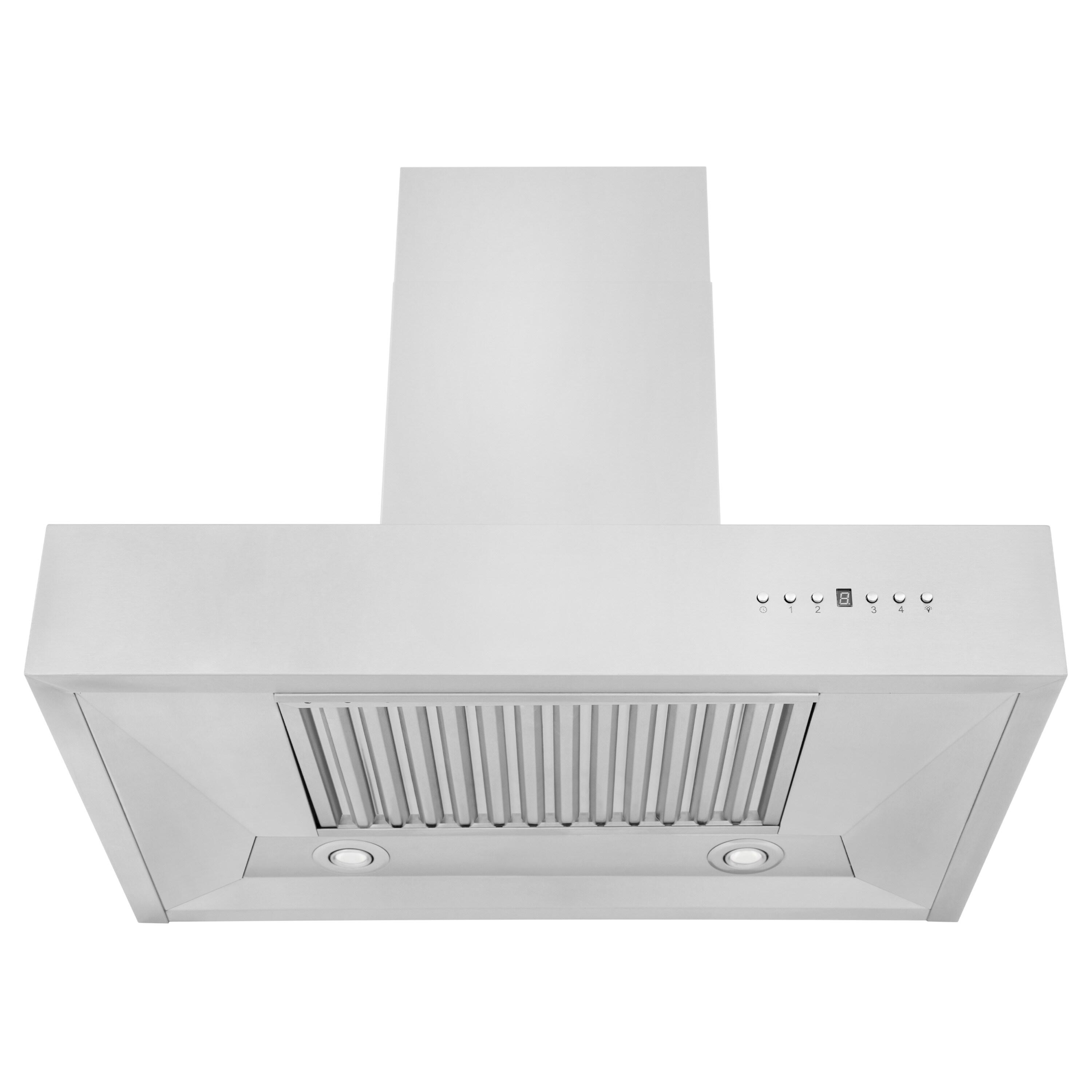 30" KECOM 500 CFM Ducted Wall Mount Range Hood in Brushed Stainless Steel