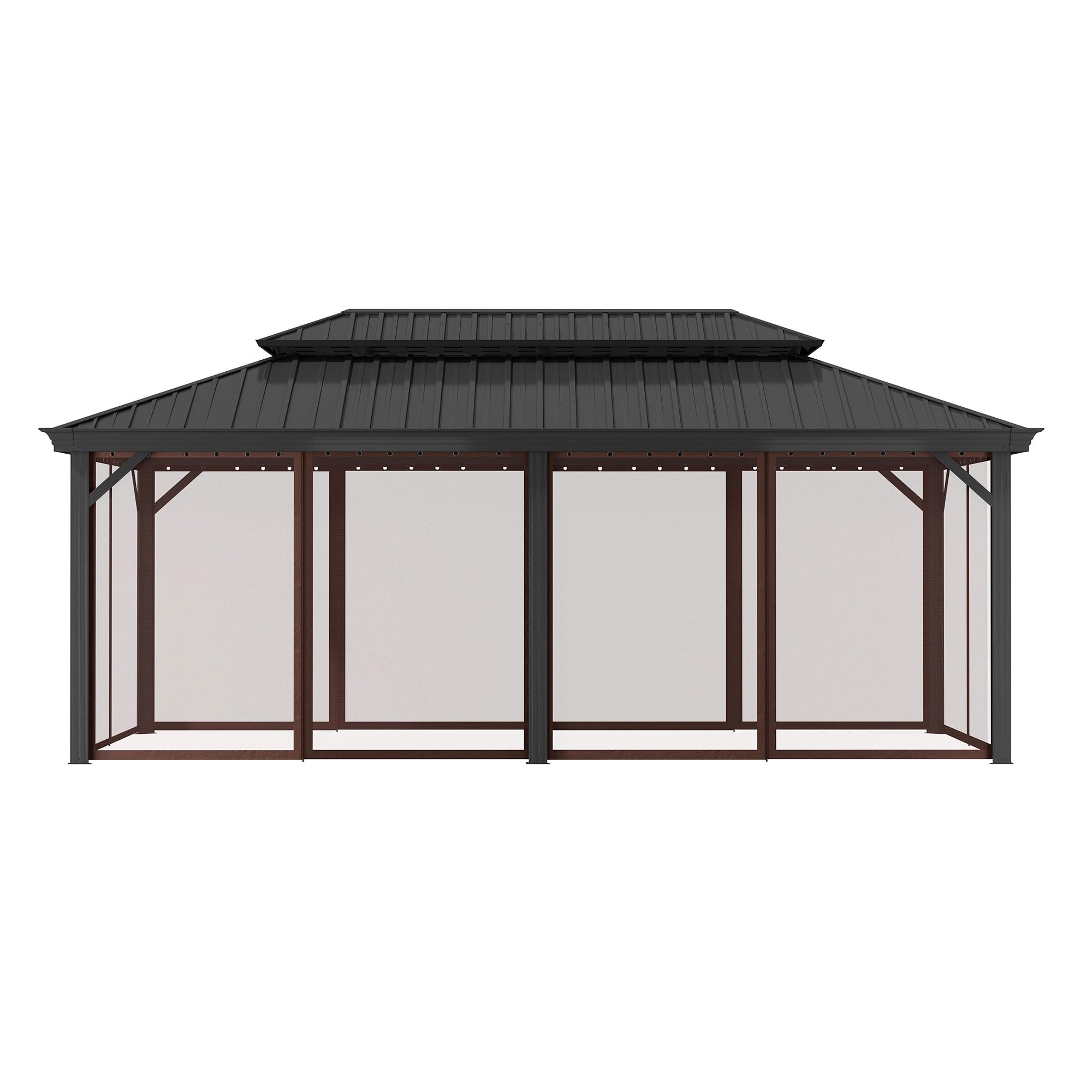 Connal 20 Ft. W x 12 Ft. D Hard Top Double Roof Aluminum Patio Gazebo