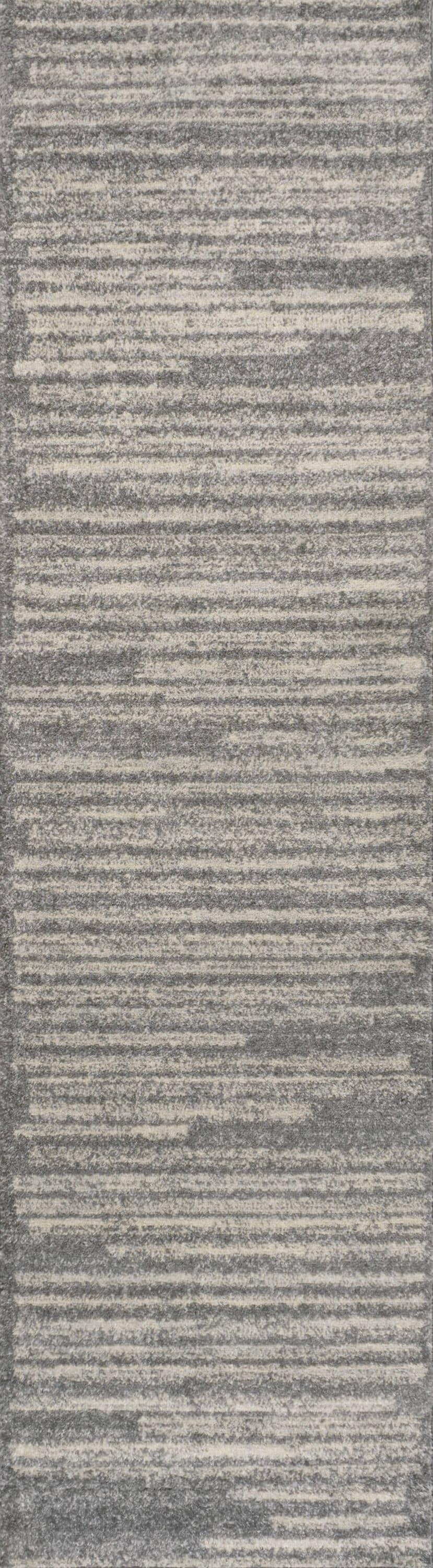 JONATHAN Y Khalil Modern Berber Stripe Gray/Cream 2 ft. x 8 ft. Runner Rug