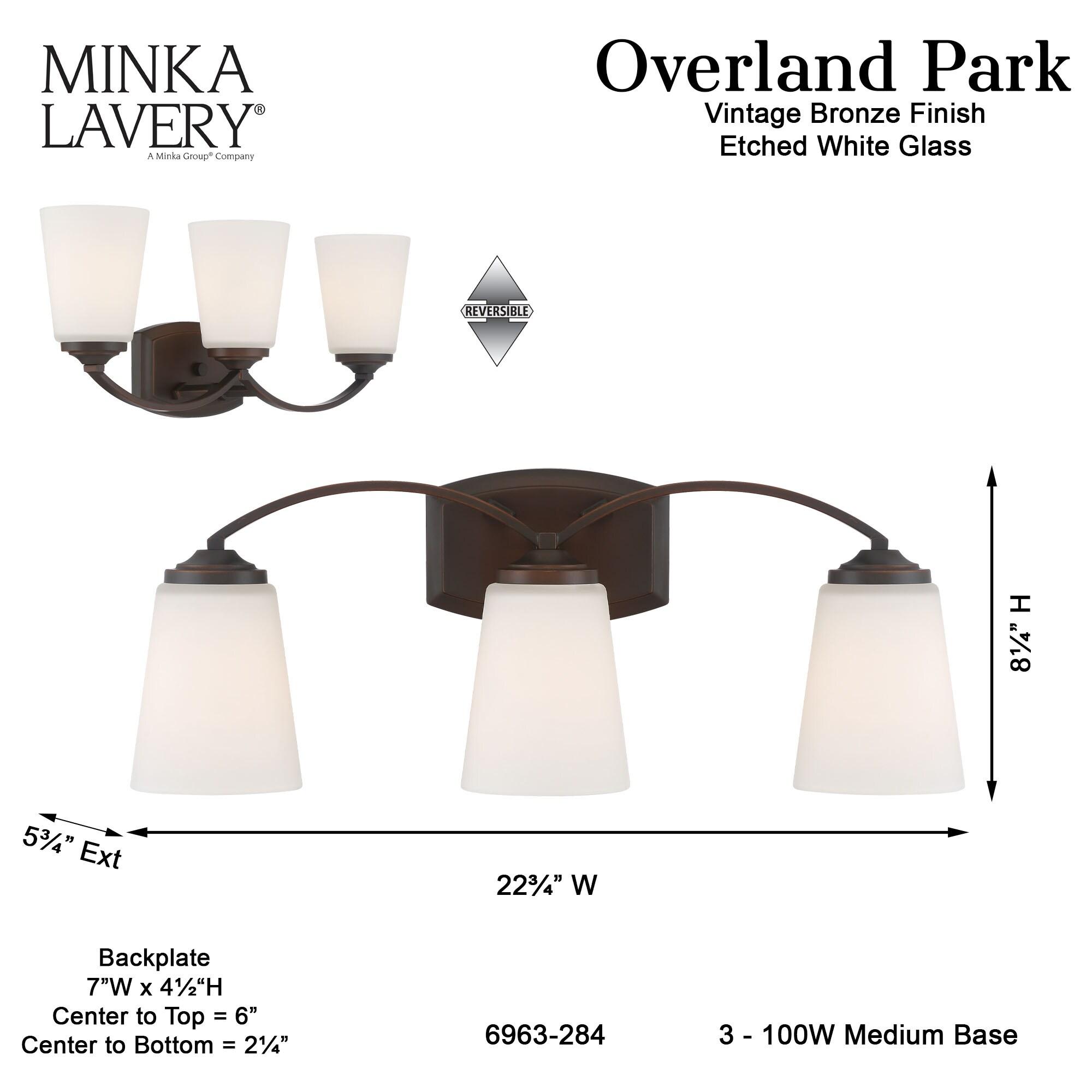 Minka Lavery - Overland Park - 3 Light Transitional Bath Vanity in Transitional