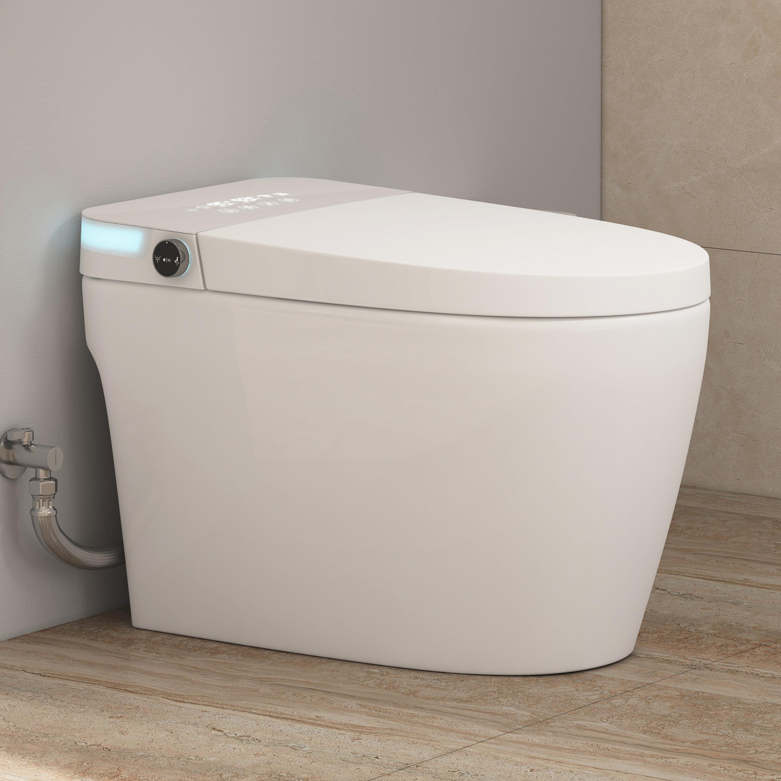 Eridanus White Vitreous China Smart Bidet Toilet with Heated Seat and Remote Control