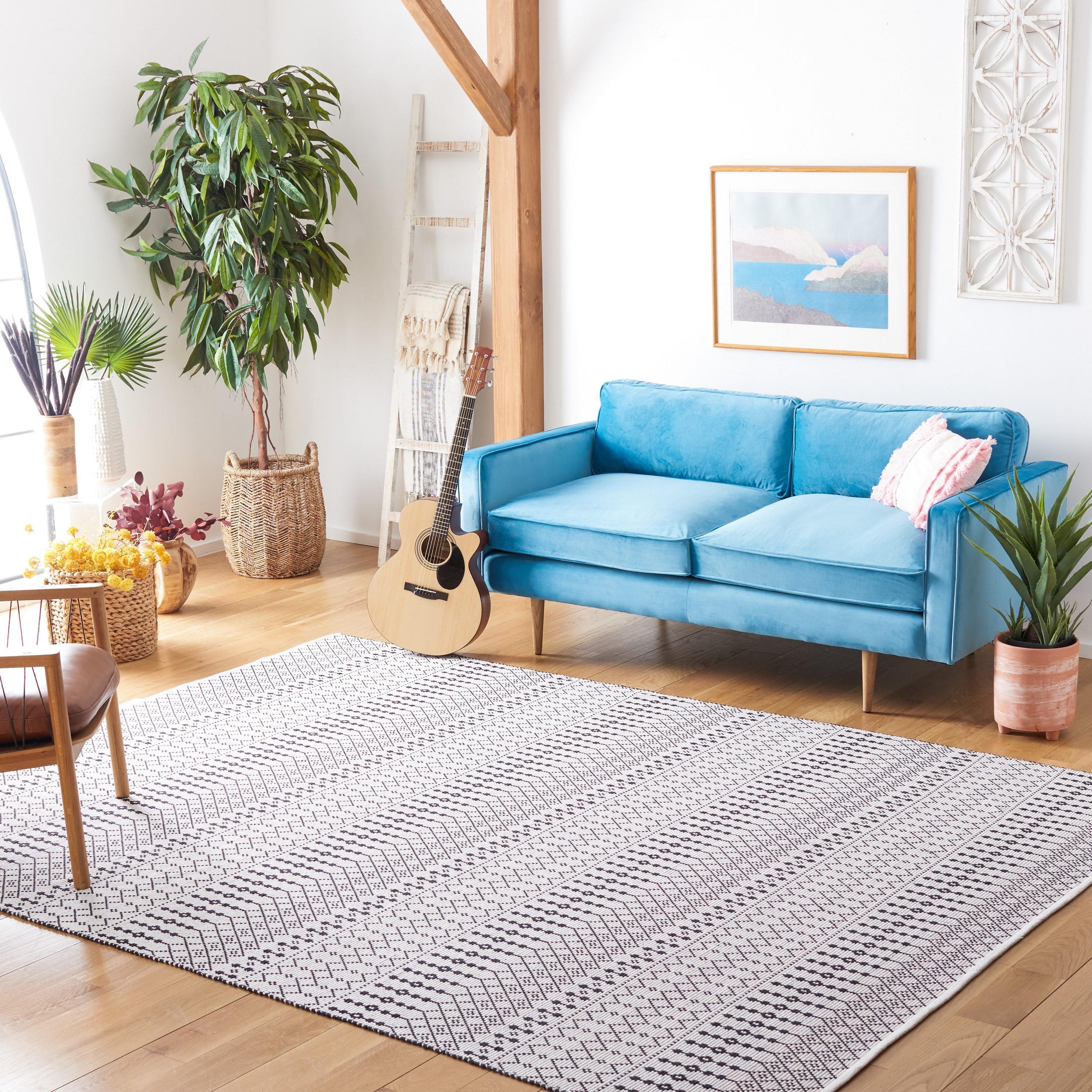 Kilim KLM704 Hand Woven Area Rug - Ivory/Black - 8'9"x11'9" - Safavieh.