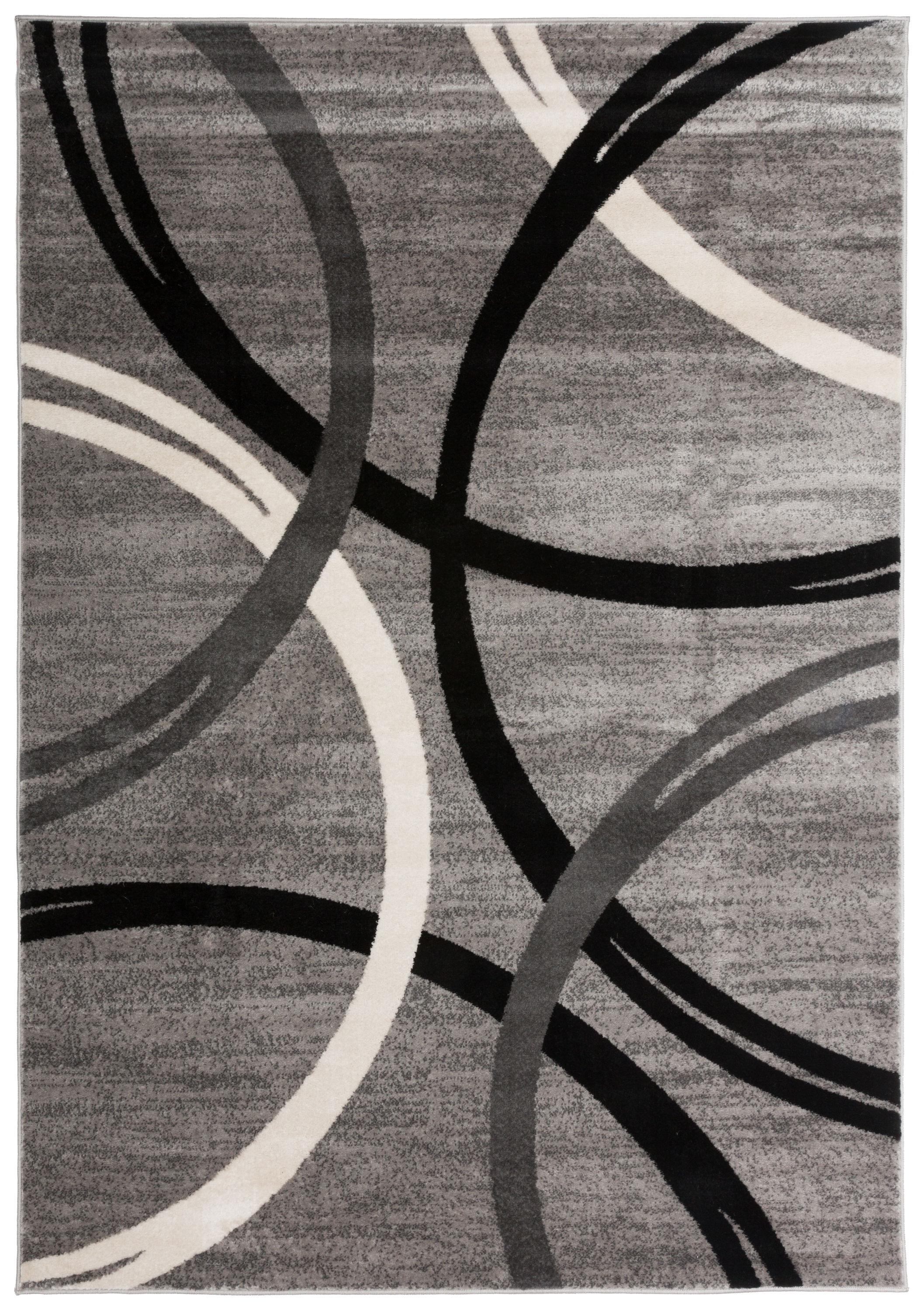 World Rug Gallery Contemporary Abstract Circles Design Area Rug - GRAY 4'x6'