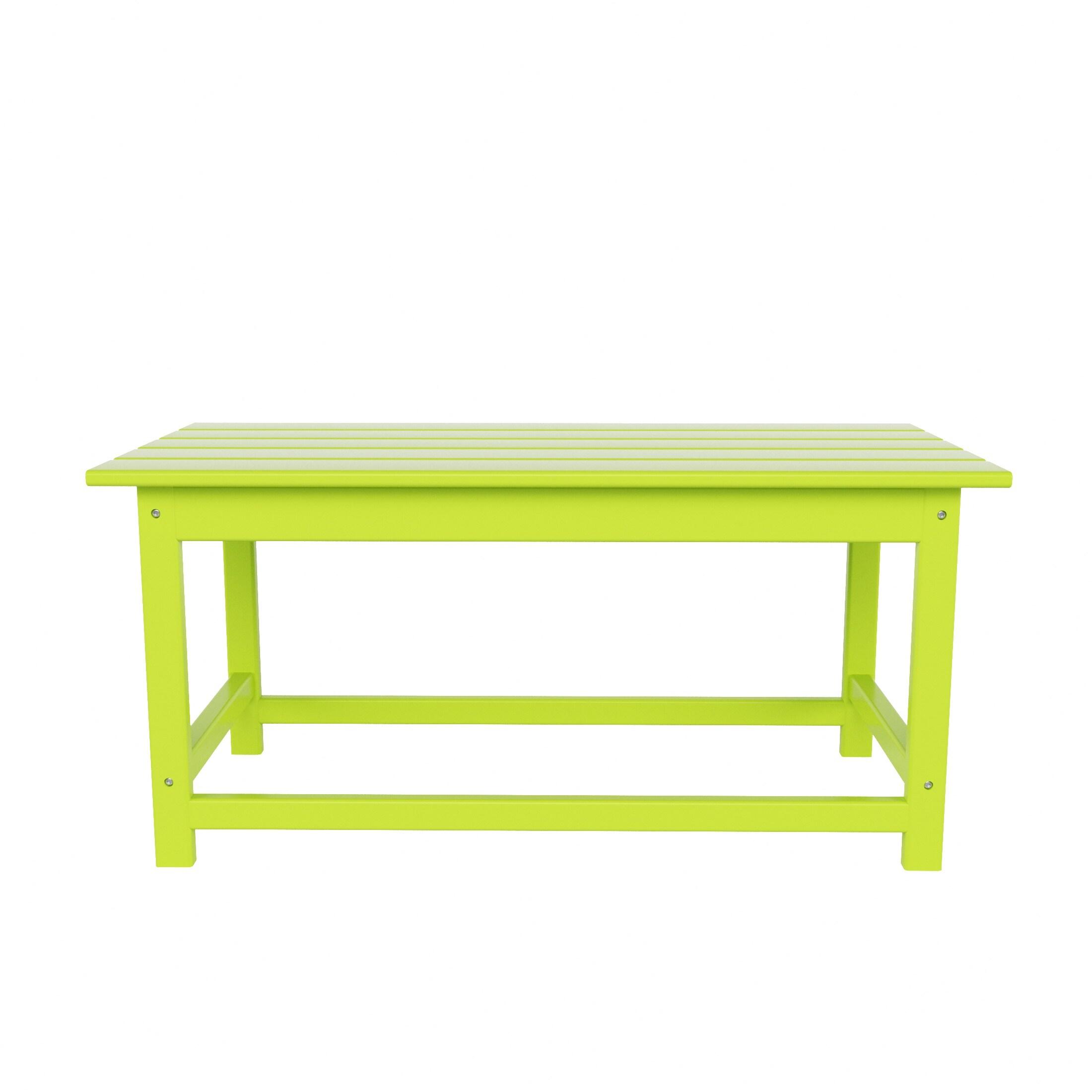 Westin Outdoor 35" Inch Adirondack Coffee Table for Patio Backyard UV Weather Resistant HDPE Plastic, Lime